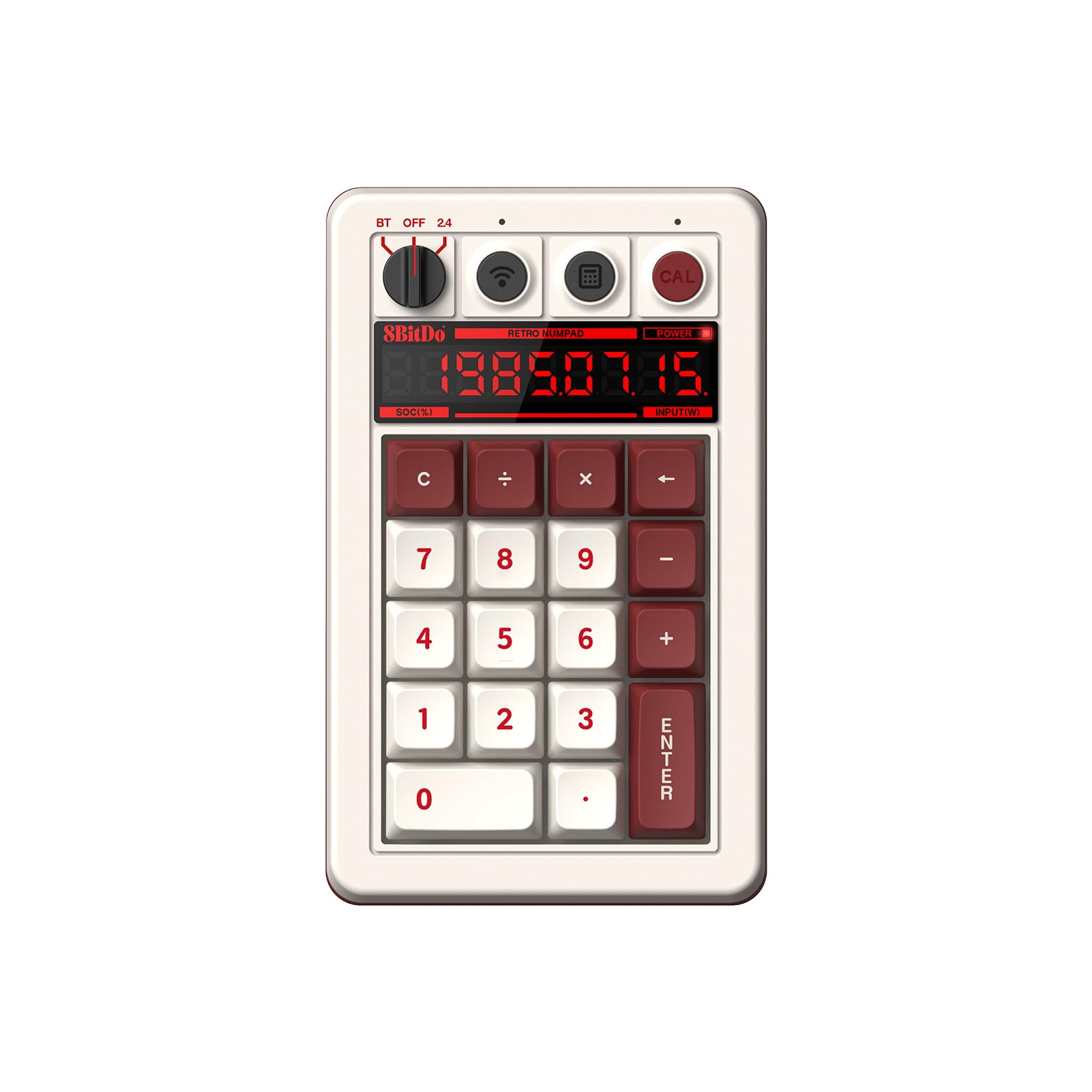 کیبرد مکانیکی ۱۸ کلیدی رترو 8BitDo ، پشتیبانی از حالت ماشین حساب، کیبرد عددی بلوتوث/۲.۴G/سیمی برای ویندوز و اندروید - نسخه خانواده