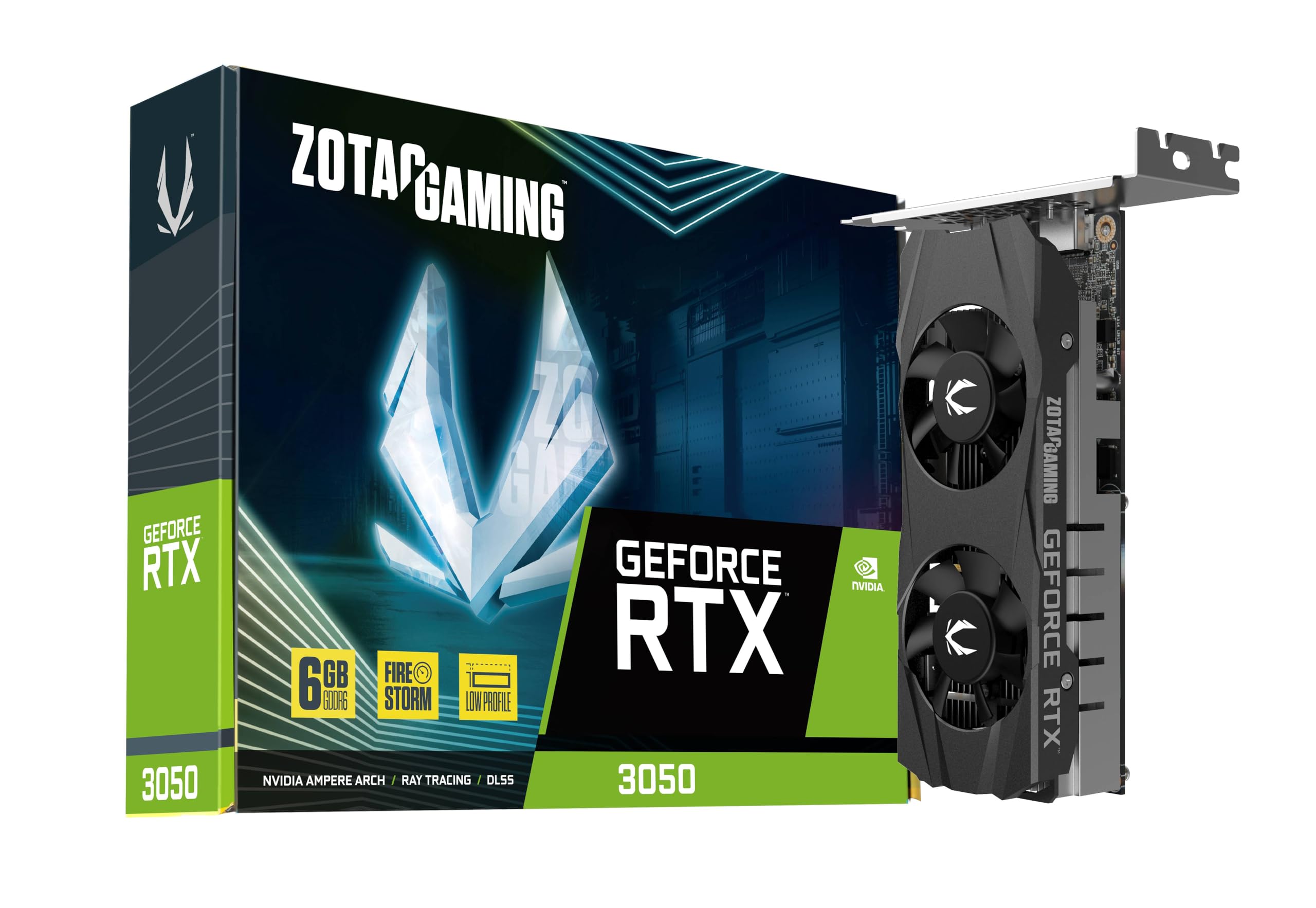 کارت گرافیک بازی فوق العاده کم حجم ZOTAC GAMING GeForce RTX 3050 6GB GDDR6 Low-Profile 96-bit 14 Gbps PCIE 4.0، ZT-A30510L-10L