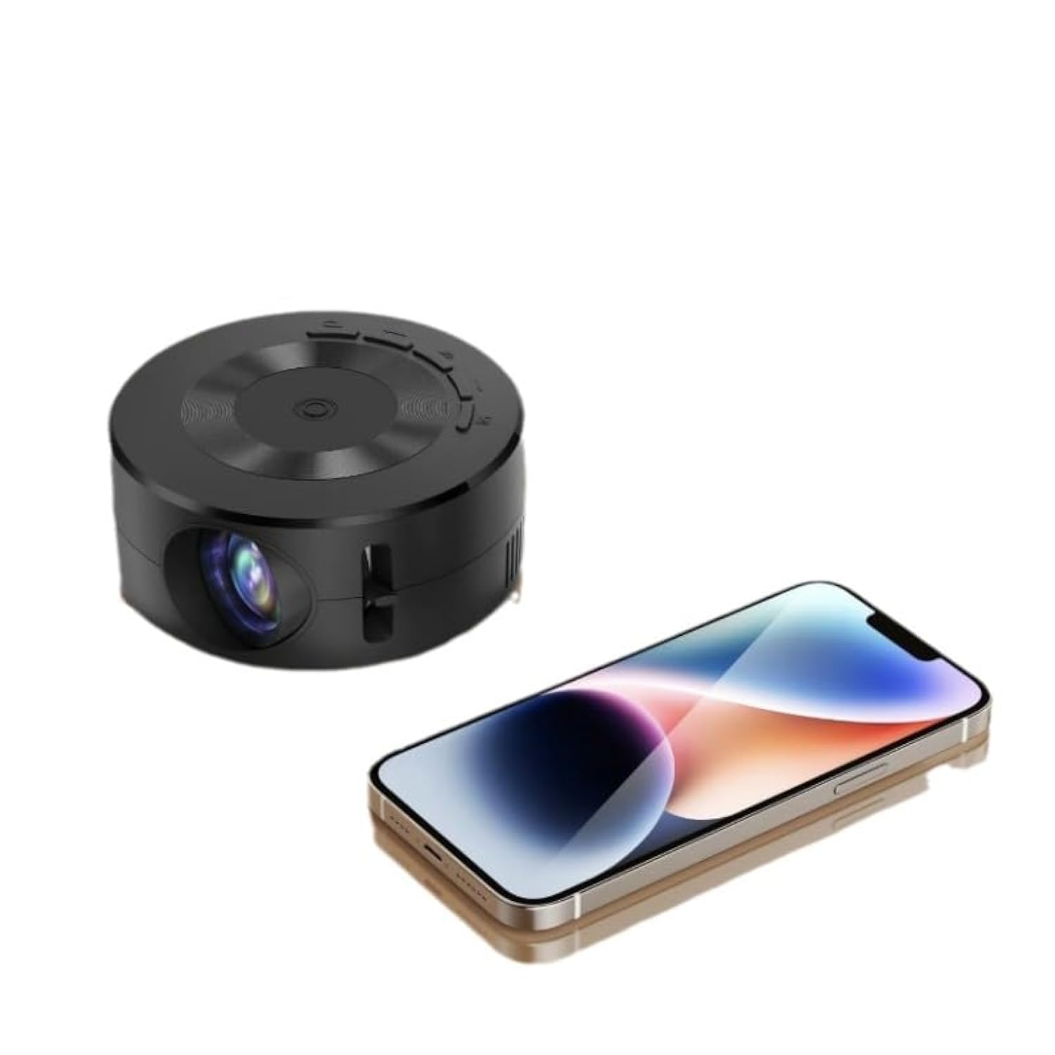 پروژکتور CENXI Mini، پروژکتور فیلم قابل حمل 1080P، پروژکتور خارجی 9500L برای تئاتر منزل پروژکتور تلفن همراه، پروژکتور ویدئو قابل استفاده با اندروید/iOS/USB（بدون دیس تثابی） (مشکی)