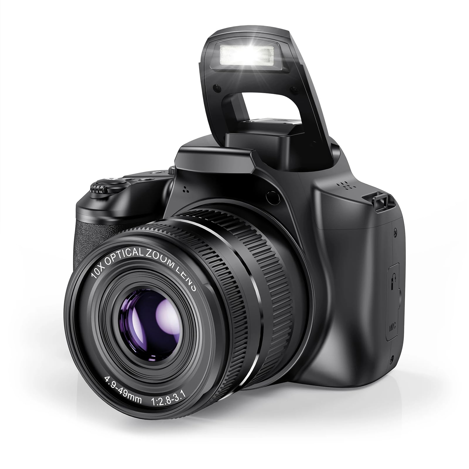 دوربین دیجیتال 64 مگاپیکسل Dpofirs برای عکاسی، دوربین ولاگینگ 4K برای یوتیوب با صفحه 3 اینچی قابل چرخش، زوم دیجیتال 40 برابر، دوربین حرفه‌ای اتوفوکوس برای عکاسی