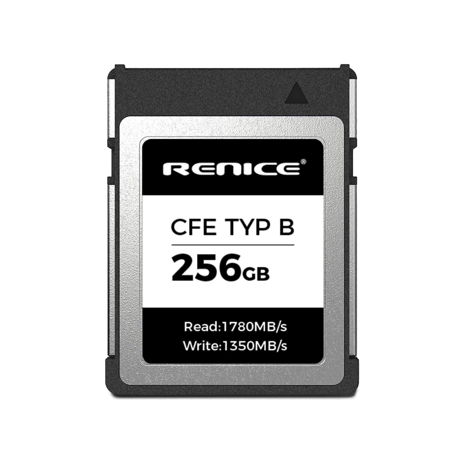 کارت حافظه RENICE CFexpress نوع B 256 گیگابایت برای عکاسان حرفه‌ای دوربین خواندن 1780 مگابایت بر ثانیه نوشتن 1350 مگابایت بر ثانیه دوام بالا و مصرف انرژی بسیار پایین 256 گیگابایت نقره‌ای
