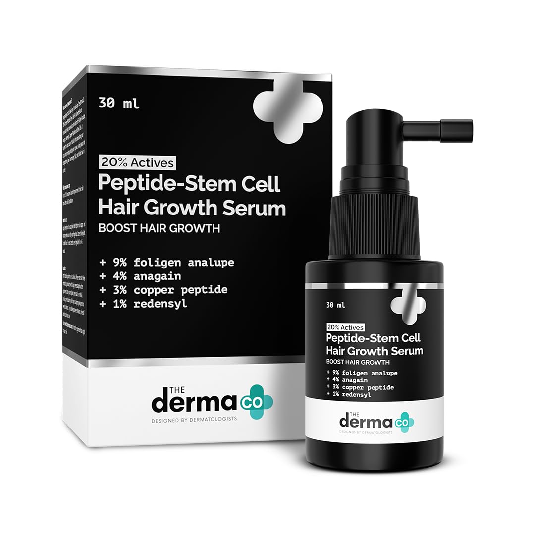 محصول رشد موی سرم Peptide Stem Cell Hair Growth با 20٪ عوامل فعال از دارما کو.، حاوی فولیژن آنالوپ، آناگین، پپتید مس، ردنسیل، کاهش ریزش مو و شکنجه مو، ترویج بهبود پوست سر سالم، مناسب برای انواع موها