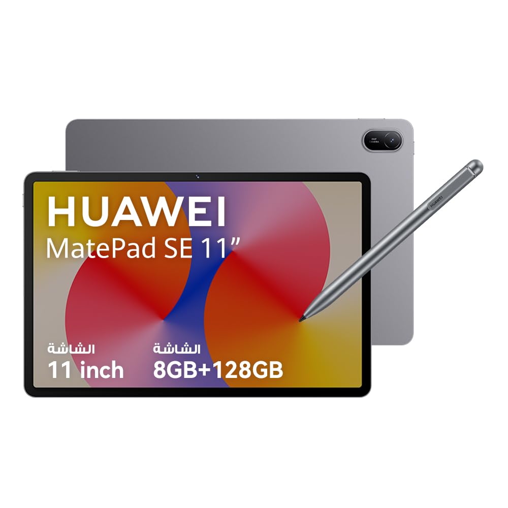 تبلت HUAWEI MatePad SE 11" 11.0 اینچ، تنها با WIFI 8GB+128GB نبولا خاکستری، قلم M-Pen lite در جعبه گری نبولا 8GB+128GB
