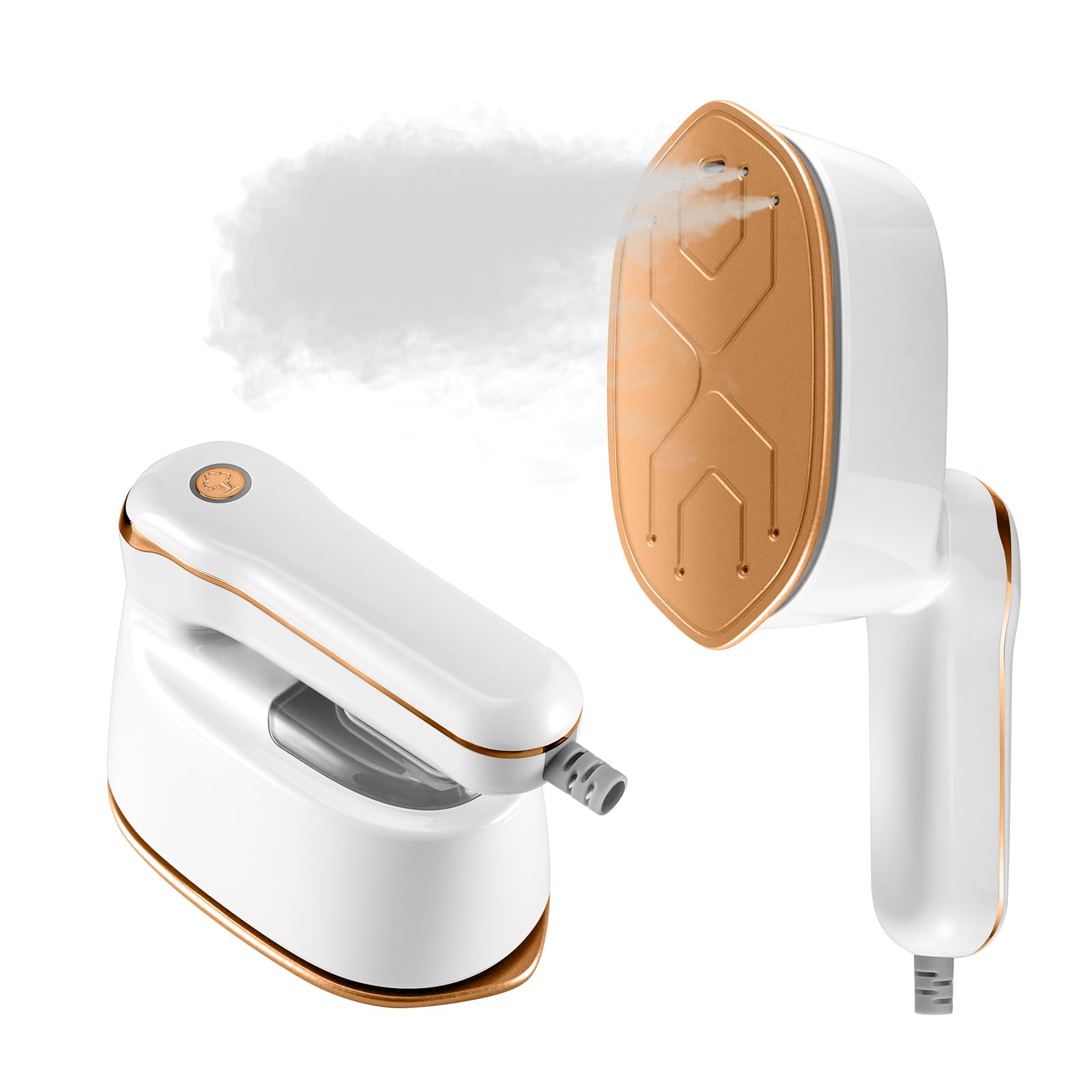 Unbbty Steamer، اتو بخار، 2-IN-1 برای لباس، اتو بخار قدرتمند برای سفر، 1100 وات، گرم شدن سریع 15 ثانیه، خروجی 3 سطح بخار، اتو بخار قابل حمل برای خانه و دفتر سفید 220-240 ولت