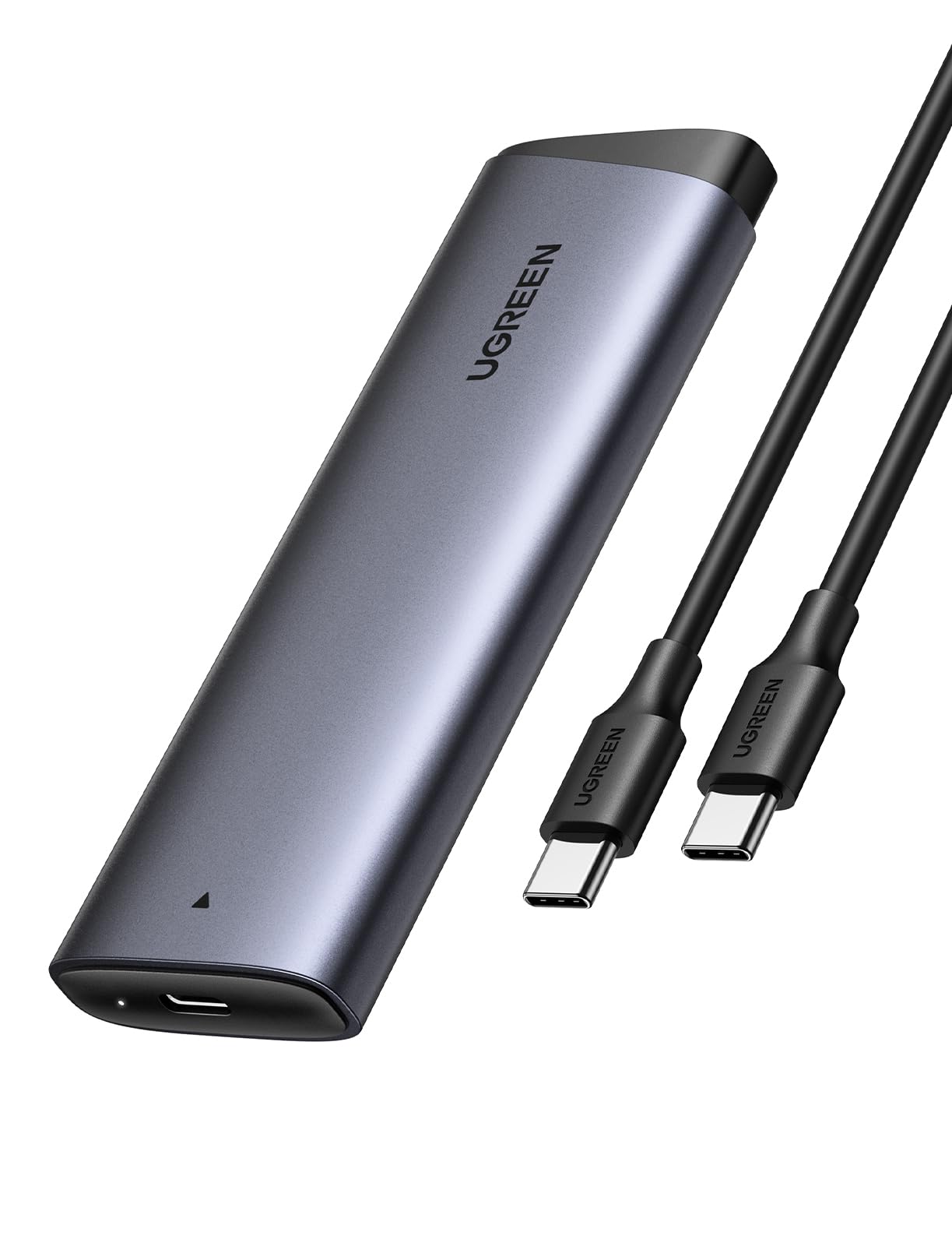 UGREEN NVME Enclosure، قفسه M.2 NVME SSD Enclosure USB 3.2 10 گیگابیت بر ثانیه برای NVMe PCIe M-Key/M+B Key در ابعاد 2230/2242/2260/2280 با کابل USB CC و AC، بدون نیاز به ابزار