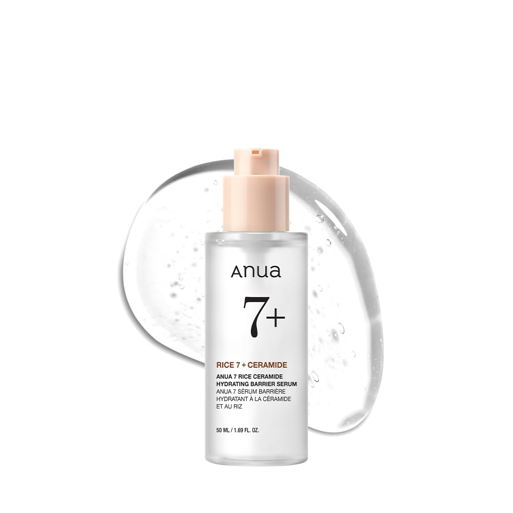 سرم محافظتی و مرطوب‌کننده سری Ceramide 7 از برند ANUA، مناسب برای روشن‌کردن و مرطوب‌کردن پوست صورت، حاوی برنج، اسید هیالورونیک، نیاسیناماید، بدون عطر، غیر کومدوژنیک، به پوست شیشه‌ای در خدمت مراقبت از پوست کره‌ای، حجم ۵۰ میلی لیتر/ ۱.۶۹ اونس