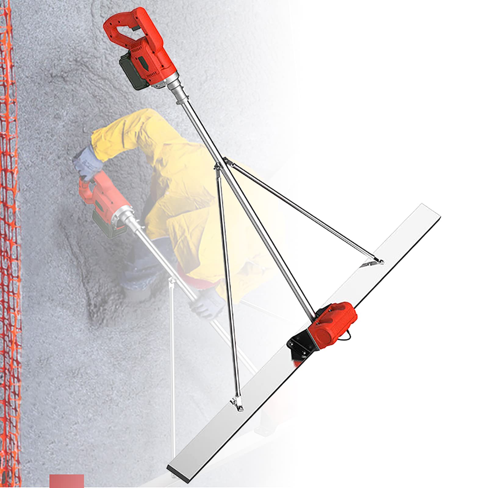 ابزار ارتعاشات بتنی Power Screed، ابزار تمام کننده بتن با تیغ 150 سانتی‌متر و 6000 دور در دقیقه، همراه با جاروبرگ و موتور ارتعاش برای پردازش بتن