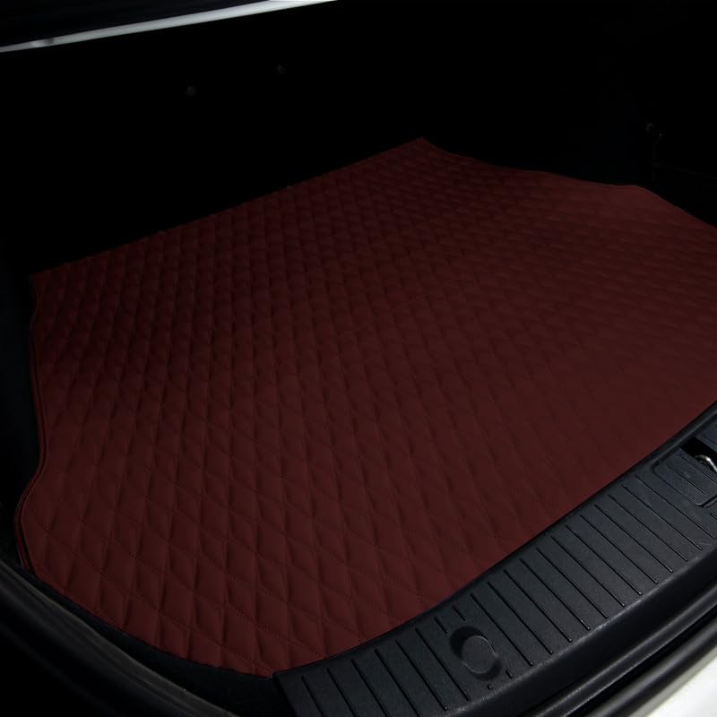 موارد خودروی Premium X1Mats All-Weather Trunk برای تسلا مدل X از سال 2015 تا 2024 - مواد مقاوم چرم PU، مناسب شخصی سازی طبقه حفاظتی محافظتی قطعات خودرو، قطعات خودرو قطعات الماس قهوه ای تیره