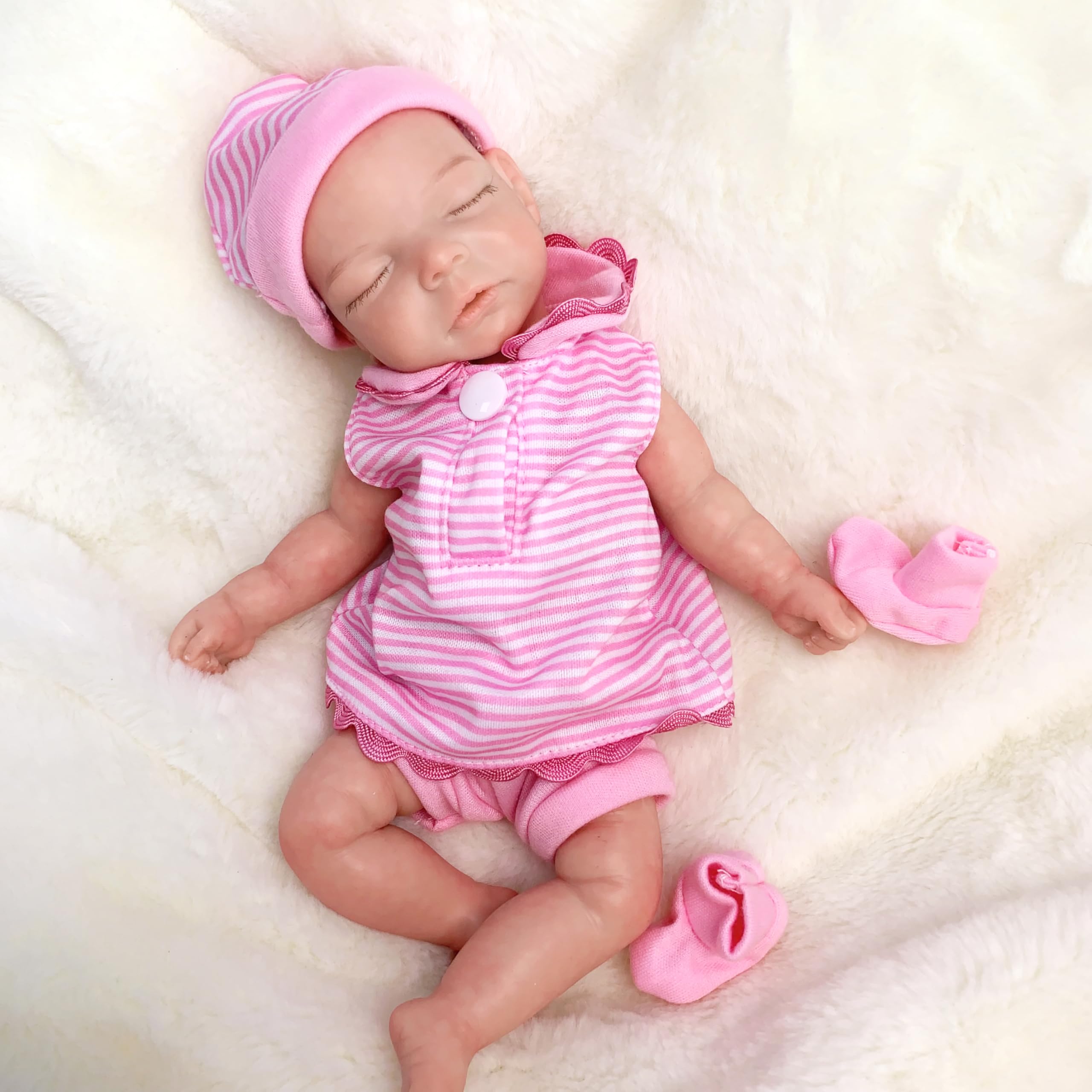 Aniiyy Full Body Silicone Reborn Baby, 11 Inch Newborn Doll, Realistic Baby Girl Doll
->
عروسک نوزاد تازه متولد شده با بدنی کامل از سیلیکون ، عیانی ، عروسک دخترانه واقع‌گرایانه 11اینچی