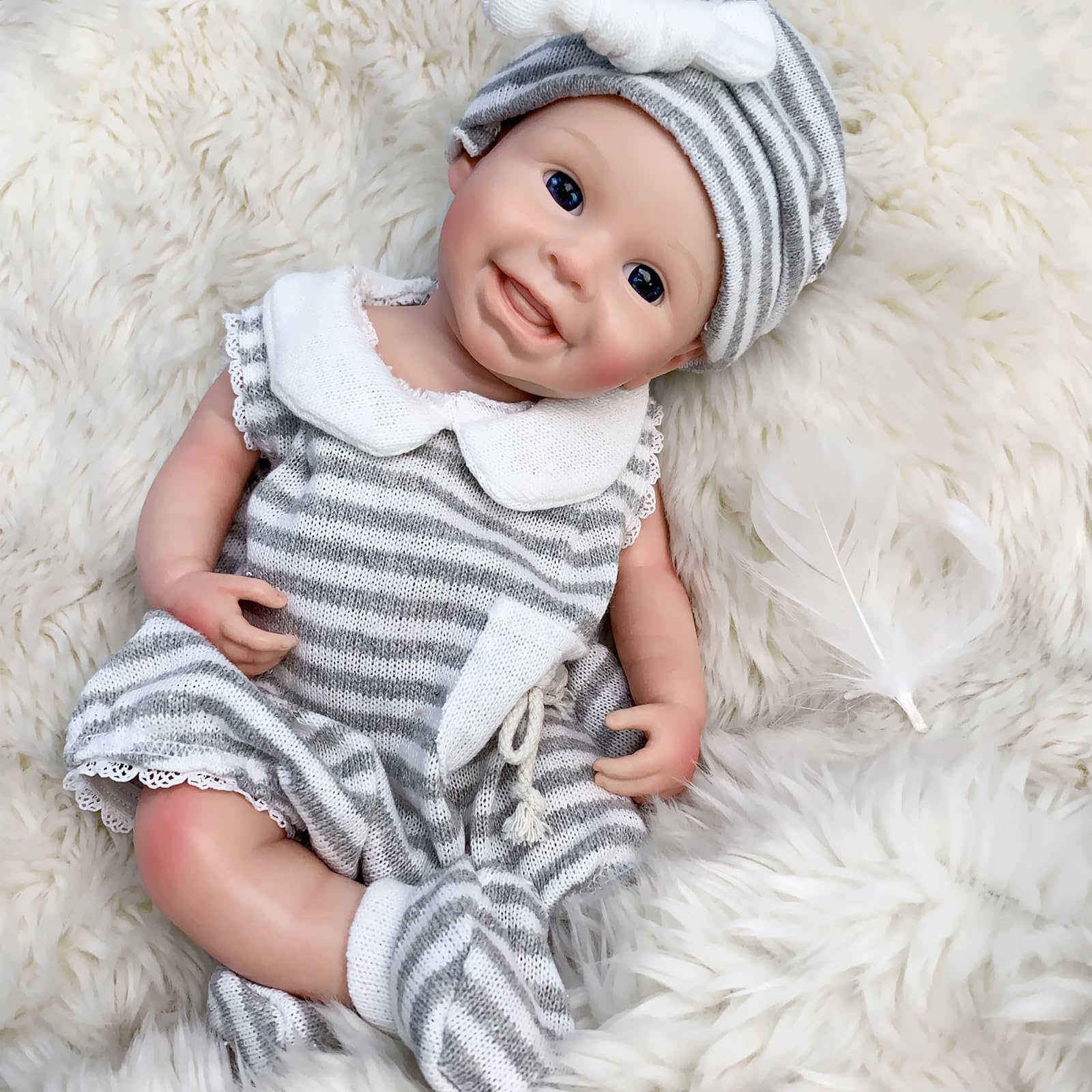 Aniiyy Reborn Dolls شناخته شده، عروسک سیلیکون سر تا پایان، عروسک نوزاد 13 اینچی دختر واقع‌گرا، عروسک نوزاد شبیه‌ساز با لوازم جانبی