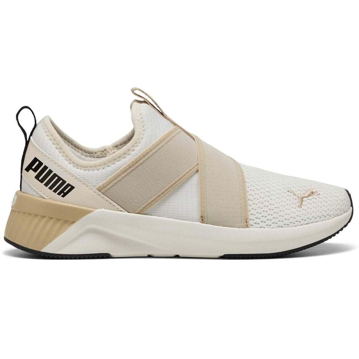 کفش زنانه PUMA Softride Harli Slip on Wns با شماره 39 اروپا، رنگ سفید گرم - بادام تست شده - مشکی PUMA