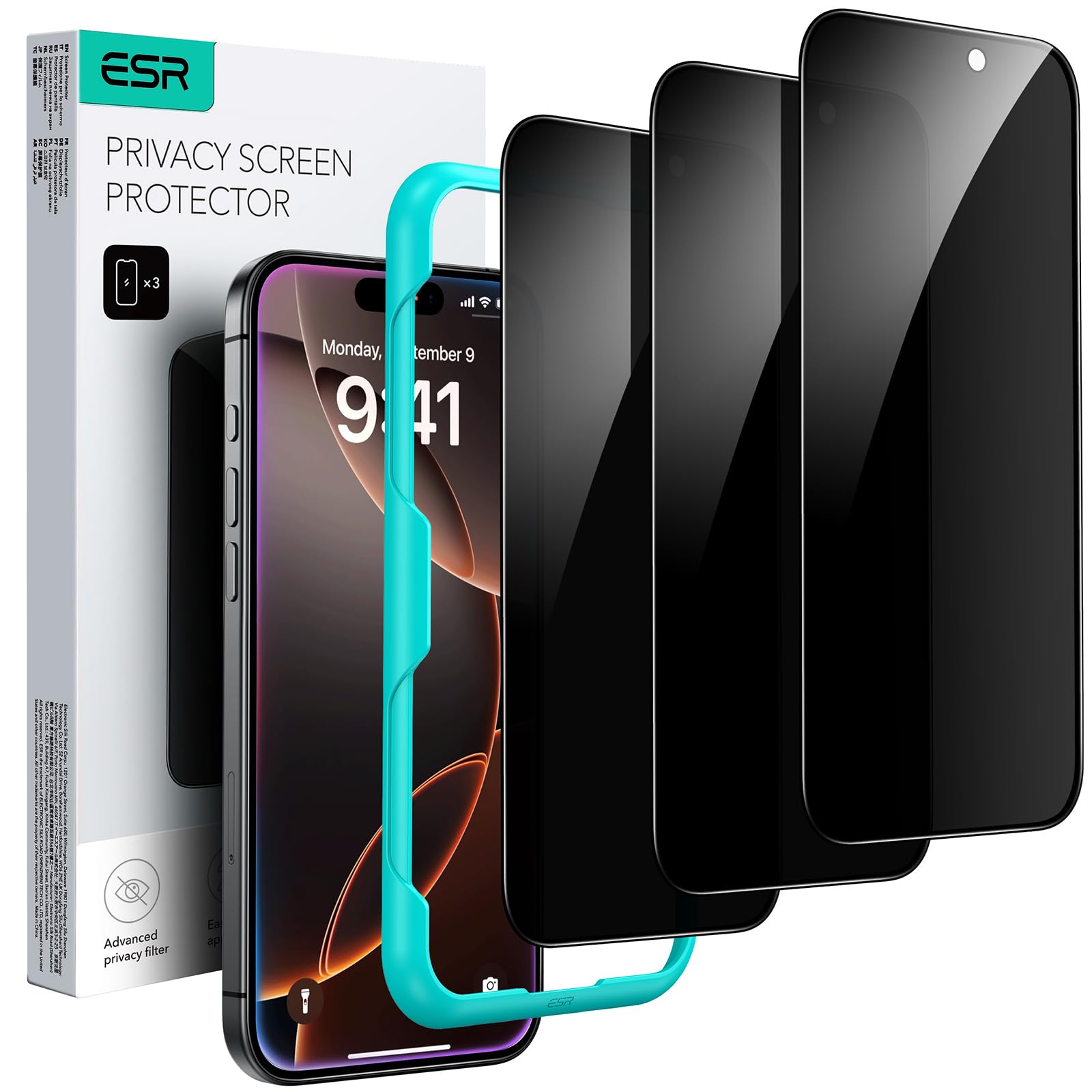 مجموعه نوکرت های حفاظتی برای iPhone 16 Pro Max، 3 عدد، از جنس شیشهٔ مقاوم با صفحهٔ حفاظتی ضد جاسوسی از 3 عدد نوکرت، با لبه‌های میکرو خمیده، بازدهی میزان امنیت و حفاظت موبایل ایفون را بهبود می‌دهند.