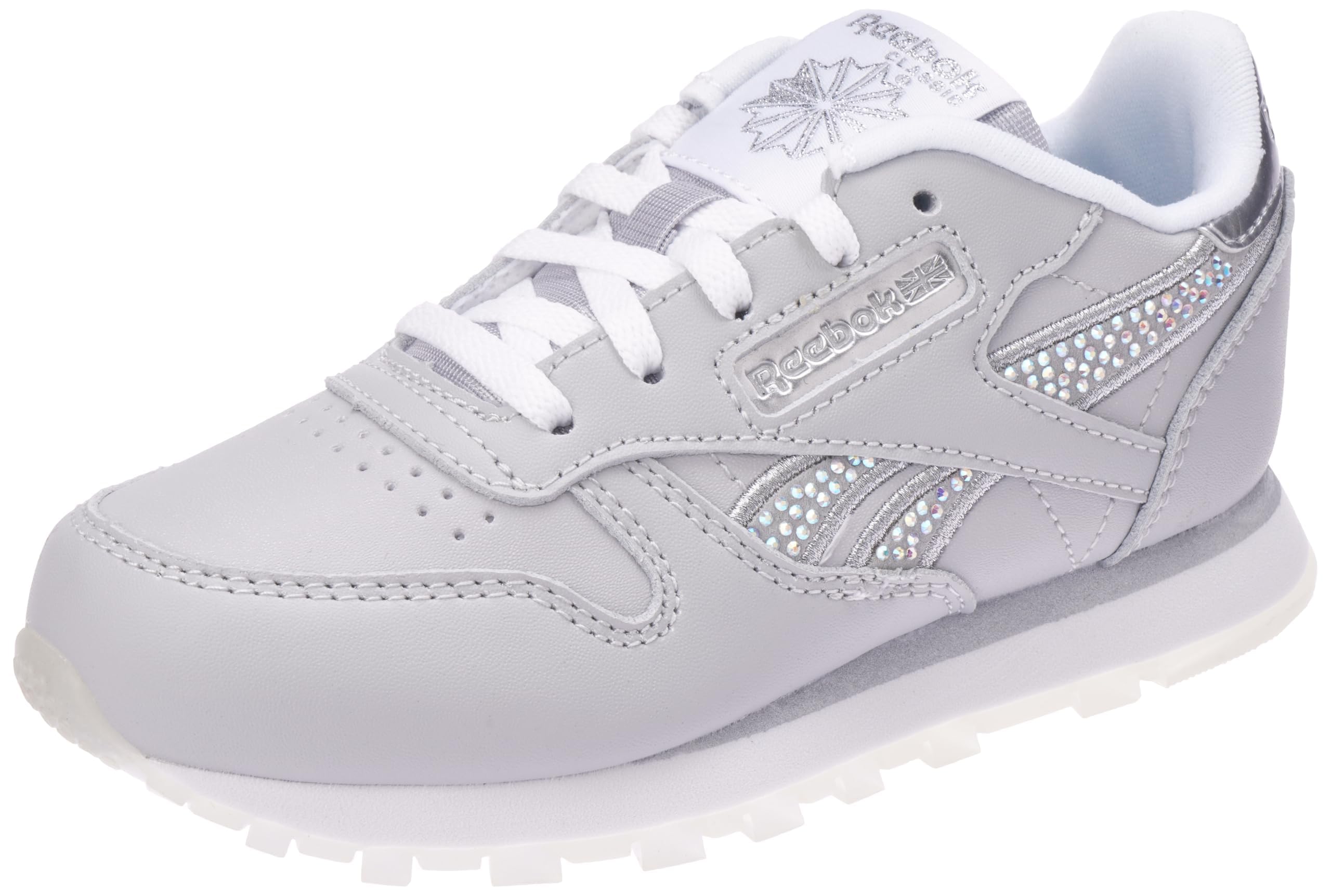 کفش ورزشی دخترانه Reebok CLASSIC LEATHER سایز ۲۹ اروپا رنگ سفید/نقره‌ای/ماه