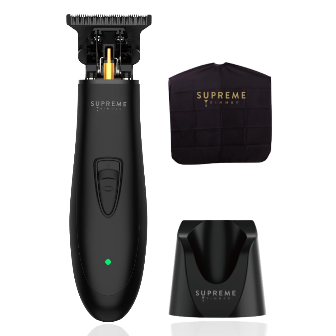 تراکم بالای ابر قیچی ابریشمی مردانه مدل Supreme Trimmer T Shaper | زمان استفاده 120 دقیقه، صدا و لرزش کم، پارچه قیچی آرایشگر مدل Barber Liner برای ابر خشک، کودکان و افراد مسن، رنگ مشکی Dlc | مدل ST5206