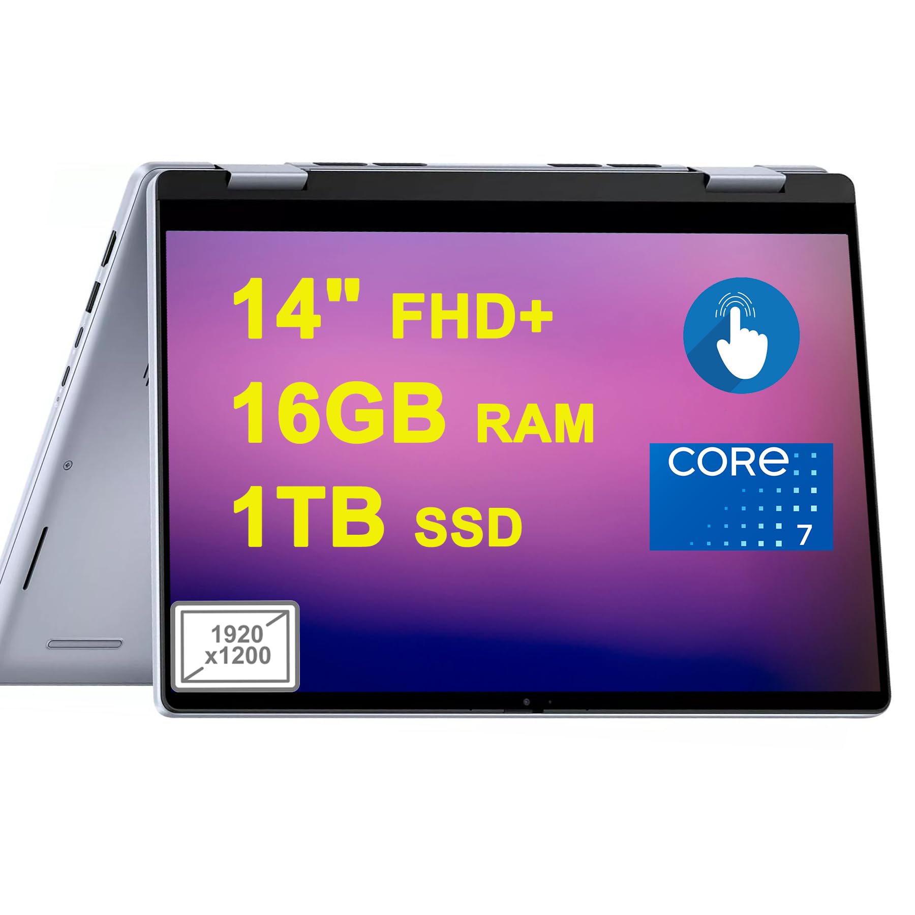 لپ تاپ ۲ در ۱ DELL Inspiron 14 7440 با صفحه نمایش لمسی FHD+ ضد تابش 14 اینچی، پردازنده Intel 10 هسته‌ای Core i7 150U، ۱۶ گیگابایت رم، ۱ ترابایت حافظه داخلی SSD، دوربین FHD با نور پس زمینه، ExpressCharge، MaxxAudio Pro، ویندوز ۱۱ نسخه خانگی، رنگ آبی