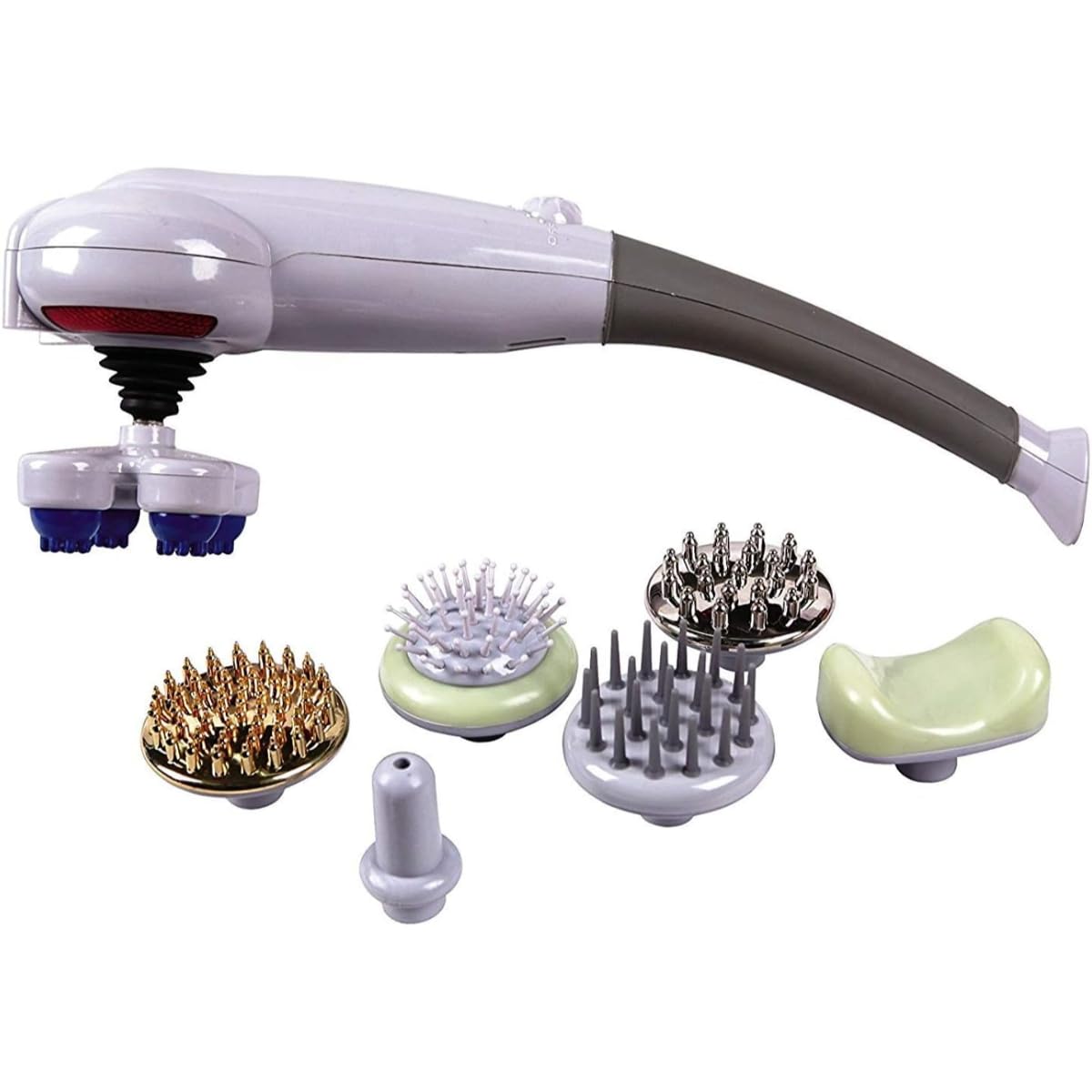 8-In-1 Corded Electric Massager Rechargeable Handheld Deep Tissue Relief for Muscles, Back, Feet, Neck, Shoulders, Legs, Calves - Cordless Percussion Massage - Handheld Back Massager(سفید)