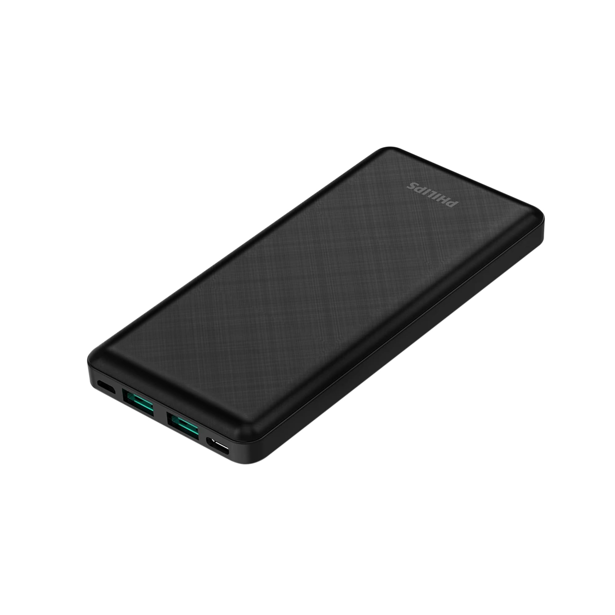 پاوربانک قدرتمند و قابل حمل Philips DLP7790 با ظرفیت 10000 میلی آمپر ساعت، قدرت خروجی 20 وات، پورت‌های USB-A و USB-C، رنگ سیاه