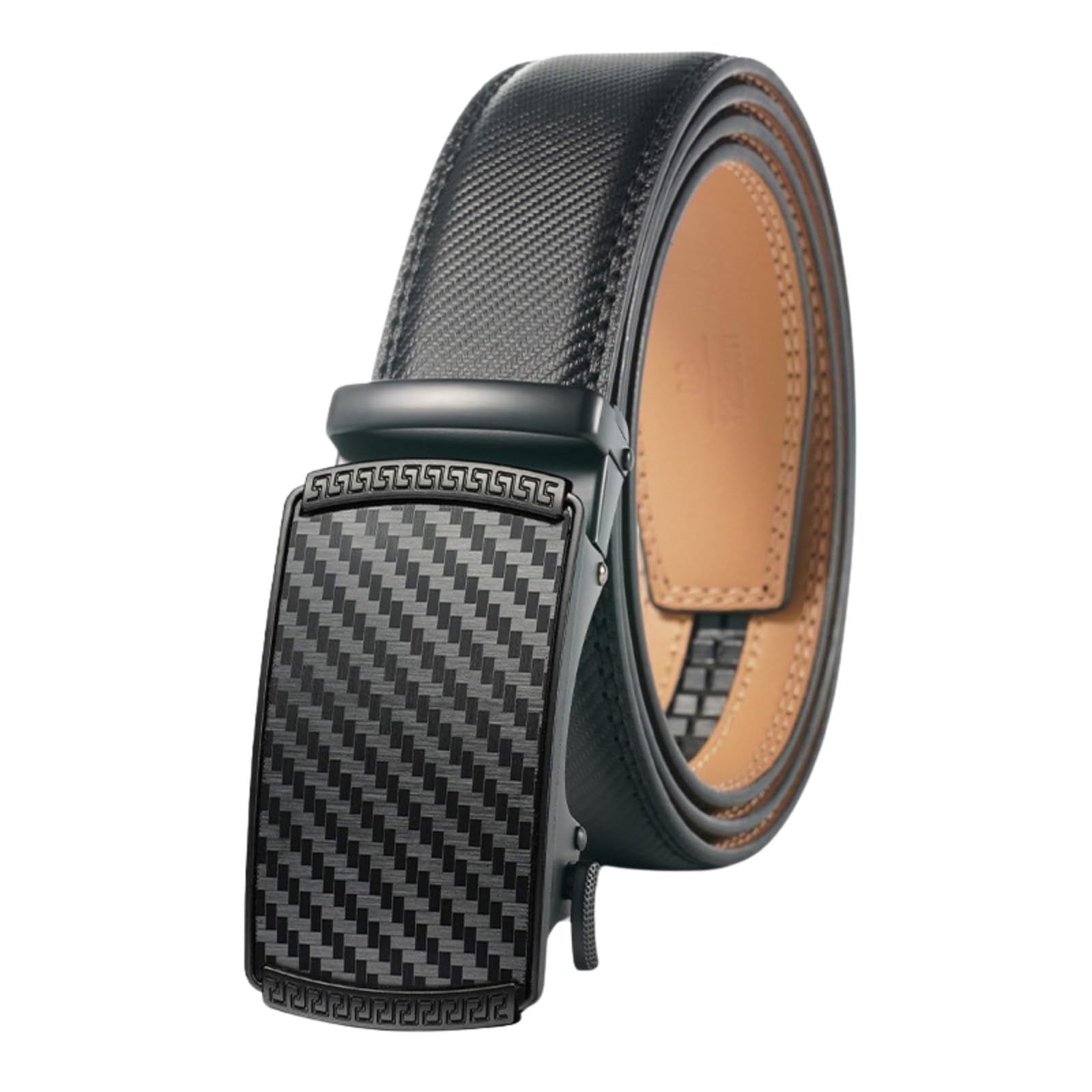 ریمکس مردانه کمربند چرمی اسلاید رتچت برای هدیه لباس و روزمره، 1 3/8 " با قفل اتوماتیک قابل تنظیم - مناسب برای جین، استیت و هر موقغیت