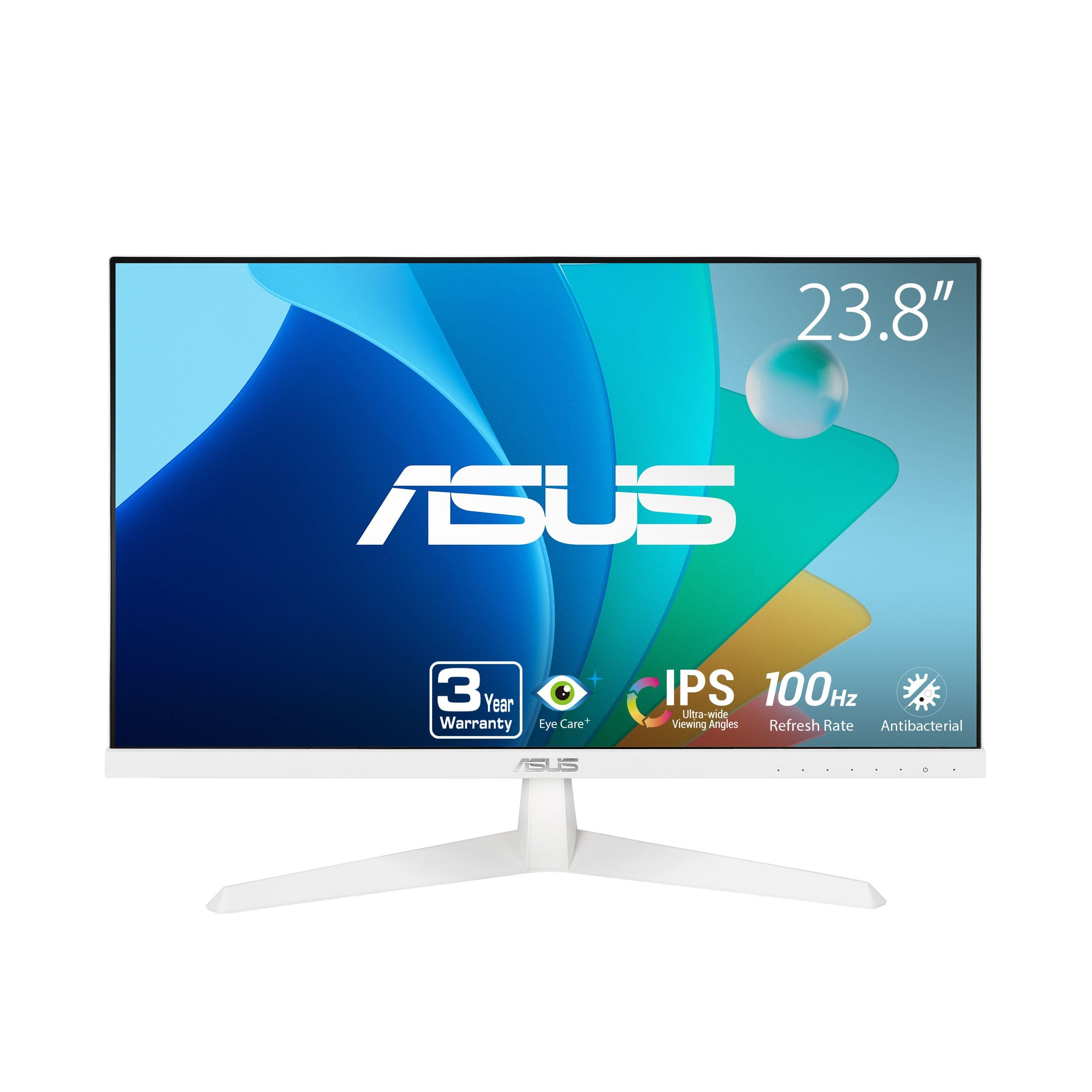 مانیتور بازی ASUS Eye Care 23.8 اینچ 1080P (VY249HF-W) - Full HD، IPS، 100Hz، SmoothMotion، 1ms، Adaptive Sync، فناوری Eye Care Plus، فیلتر نور آبی، بدون چشمک زن، گارانتی 3 ساله 24" IPS 100Hz Eye Care Plus (سفید)