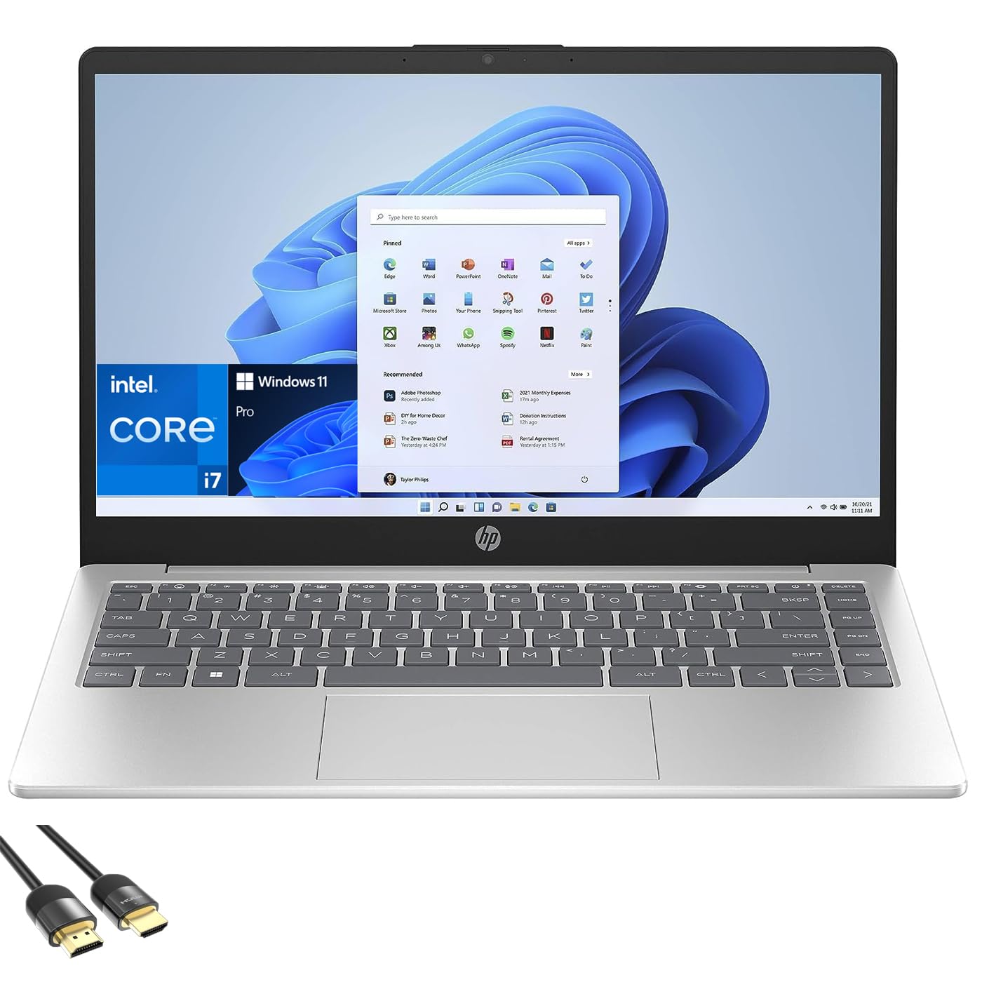 لپ تاپ اچ‌پی برای دانش‌آموزان و تجارت، 14.0 اینچ صفحه نمایش FHD LED، نسل 13 ام i7-1355U با 10 هسته، 16 گیگابایت رم، 1 ترابایت حافظه جامد PCIe SSD، وب‌کم، WiFi 6، صفحه کلید با نور پس‌زمینه، بلوتوث، USB-C، عمر باتری طولانی، نسخه کیبورد آمریکایی، نسخه اماراتی ویندوز 11 پرو، 16 گیگابایت رم، 1 ترابایت حافظه جامد SSD