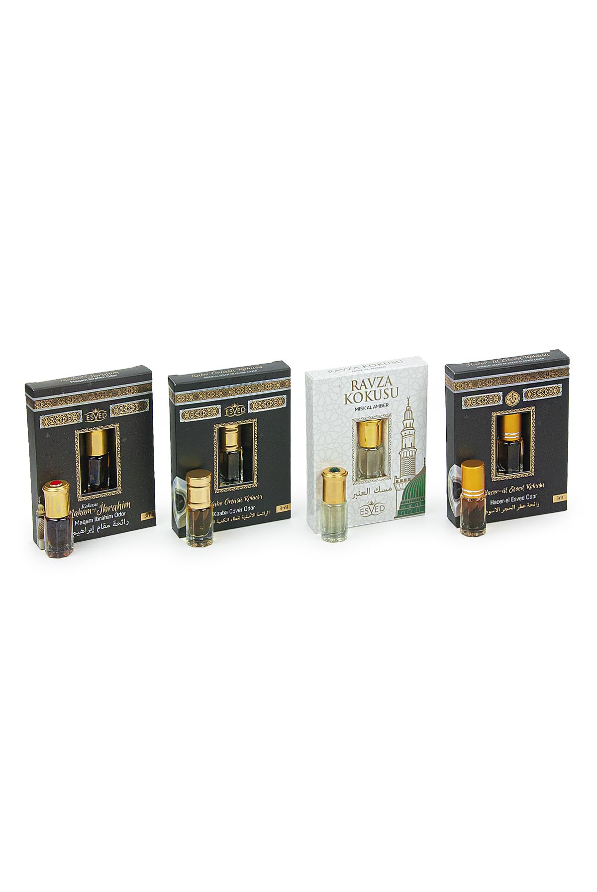ایخوان آنلاین، عطر شخصی، رولربال روغن عطر، عطر روغن بدون الکل برای مردان و زنان، بسته ۴- ۱۲ میلی لیتر / 0.۴ فلزی، مقام ابراهیم، حجرالاسود، پوشش کعبه، روضه مقام ابراهیم - حجرالاسود - کعبه - روضه ۴ پک