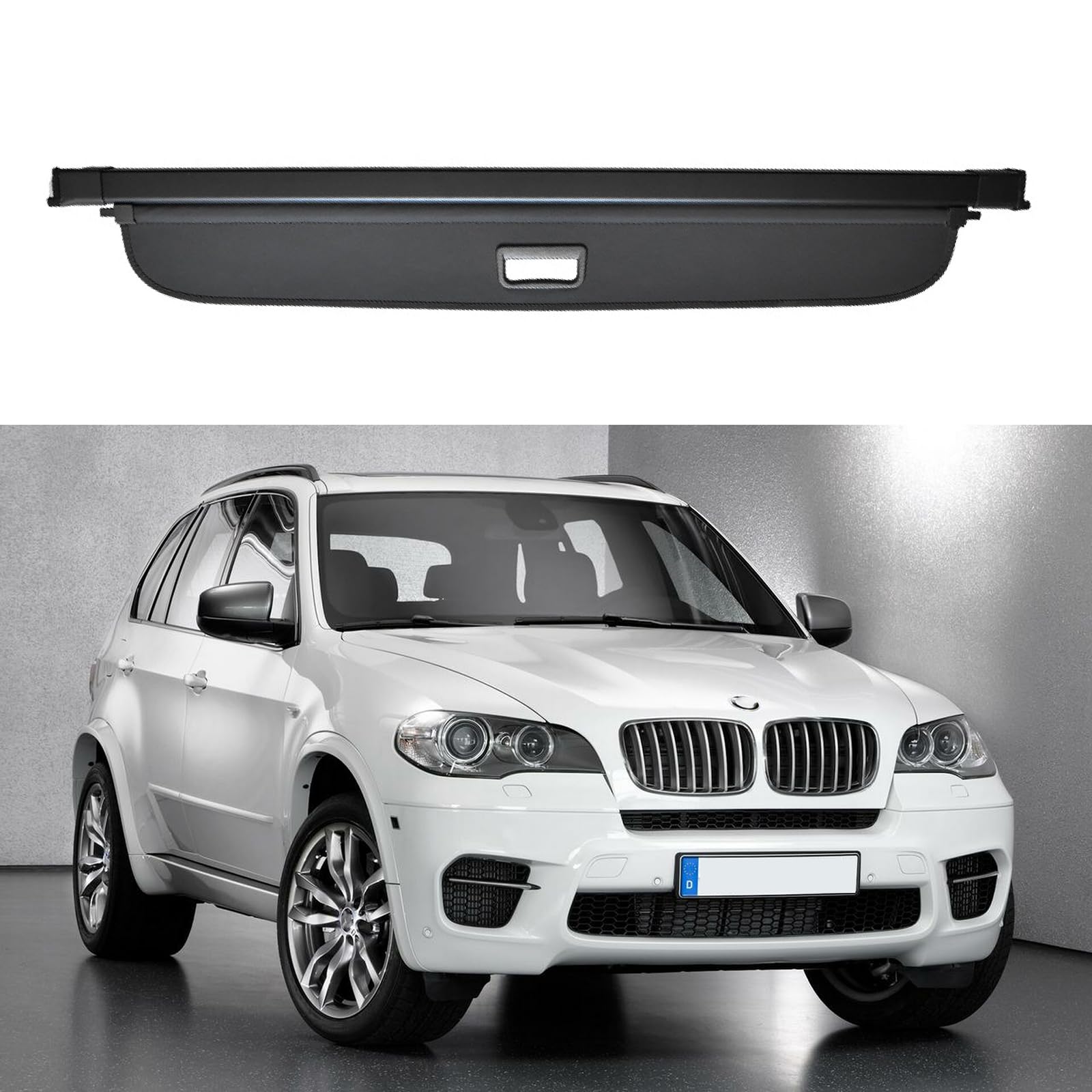 سازگار با BMW X5 M (F85) 2015-2018، پوشش عقب بارگذاری ترانک خودرو، سینی ذخیره‌سازی چمدان، قسمت‌بندی‌ها، پرده سرپوش ترانک