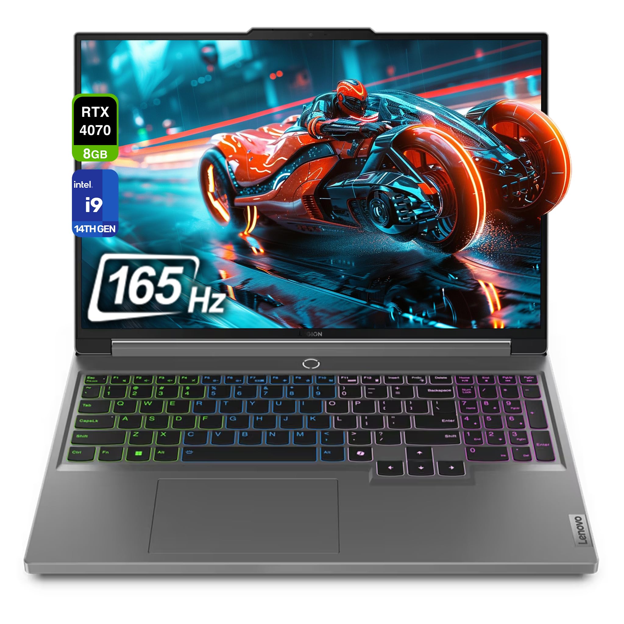 لپ تاپ بازی Lenovo Legion 5i Gen 9، Intel i9-14900HX، 64 گیگابایت رم DDR5، 4 ترابایت حافظه‌ی جامد PCIe SSD، صفحه نمایش 16 اینچی WQXGA (2560x1600)، Nvidia Geforce RTX 4070، ویندوز ۱۱ هوم
