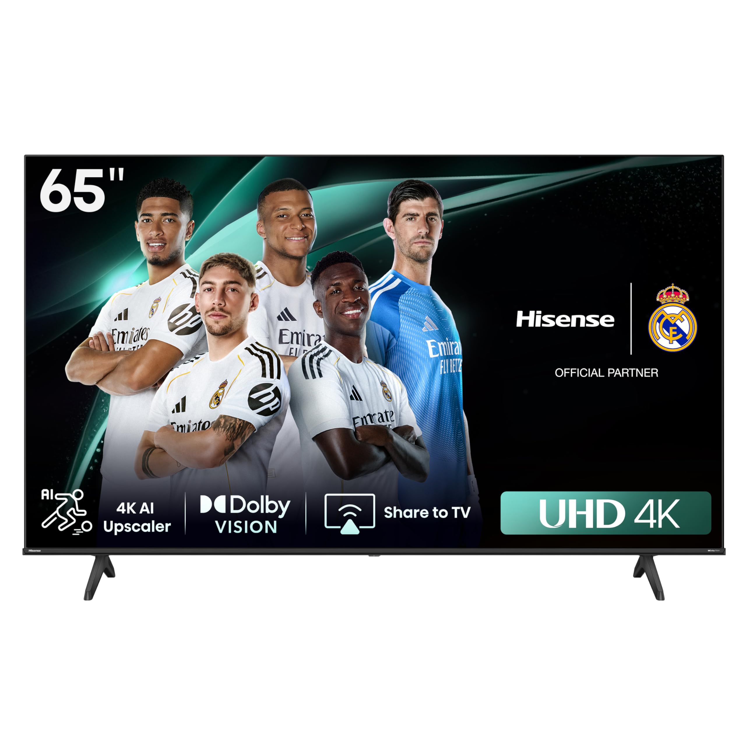 تلویزیون هوشمند ۶۵ اینچی هایسنس UHD ۴K E6N-Dolby Vision، حالت بازی Plus، حرکت بی‌صدا با MEMC، حالت ورزشی هوشمند AI، کنترل صوتی، به اشتراک گذاری با تلویزیون، یوتیوب، نتفلیکس، دیزنی پلاس، شاهد و انغامی، ۶۵E6N (نسخه ۲۰۲۴ امارات) تنها تلویزیون UHD ۴K ۶۵ اینچ