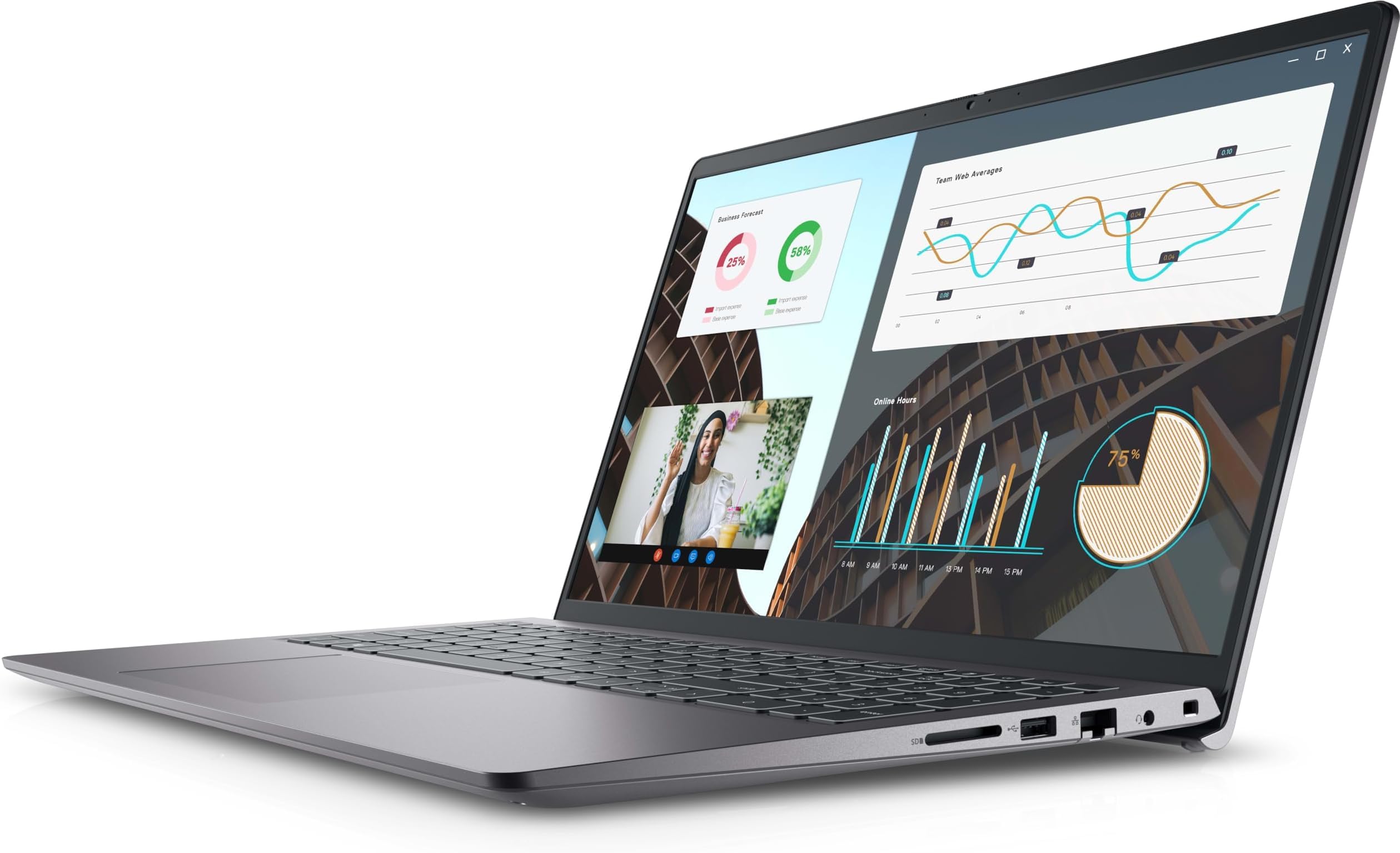لپ تاپ Dell Vostro 3530 (2023) | 15.6 اینچ 1920x1080 وضوح تصویر فول اچ‌دی | پردازنده Core i7-1355U - هارد دیسک ازنوع 1TB SSD - حافظه رم 32GB | ۱۰ هسته 1.70 گیگاهرتز تا 5 گیگاهرتز، ویندوز 11 پرو، رنگ مشکی (ارتقا یافته)