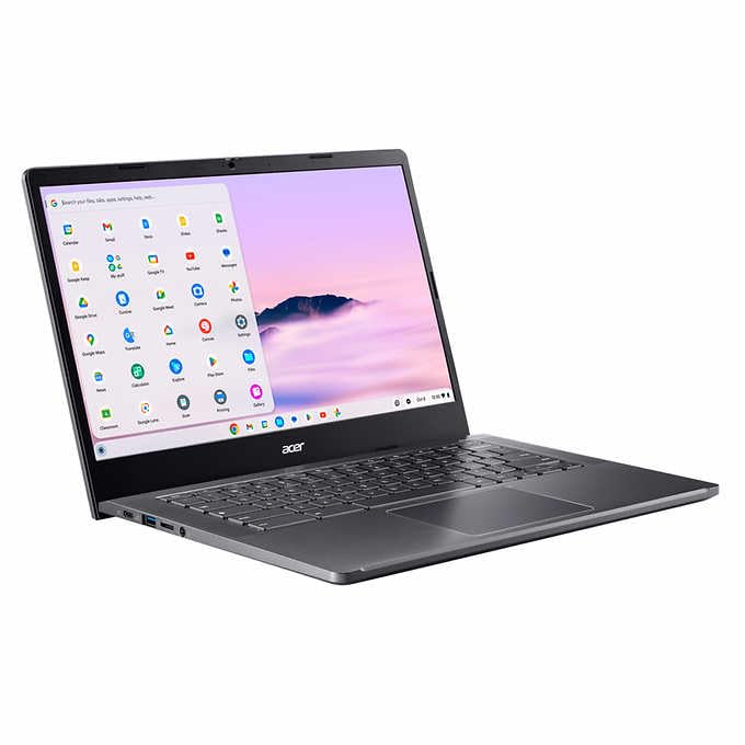 لپ‌تاپ لمسی ایسر Chromebook Plus با اندازه 14 اینچ -Intel Core i3-N305 8GB LPDDR5 RAM 512GB PCIe Gen 4 حافظه جامد - کیف حمل محافظ همراه می‌باشد