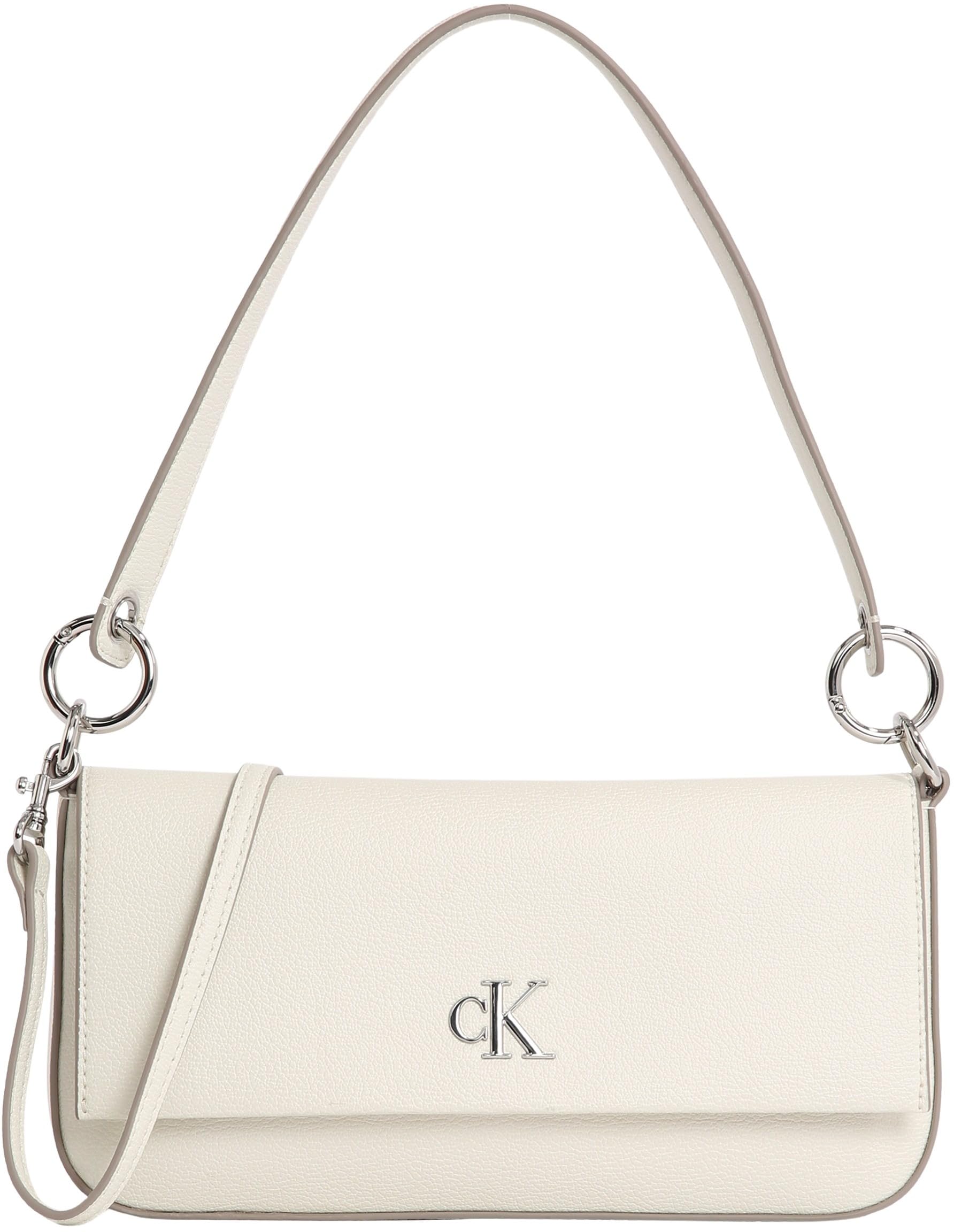 کالوین کلین زنانه کیف شانه‌ای MINIMAL MONOGRAM handbags سایز یک نقره ایشانتویی