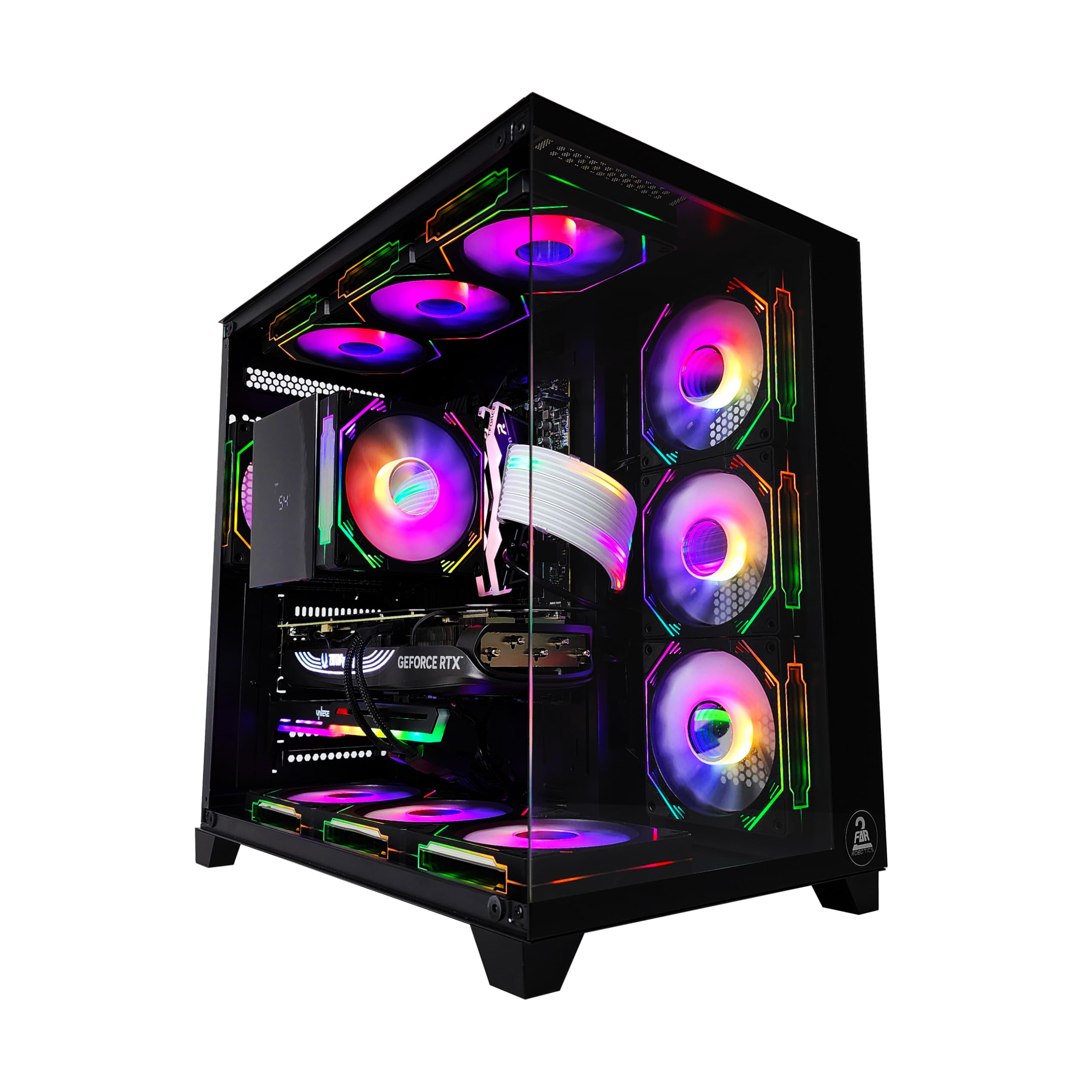 ۲ تقویم رباتیک اندازه‌گیری زیاد Intel Extreme RGB WIFI Gaming PC - i7-12700F، Nvidia RTX 5070، 32GB DDR5، 1TB NVME M.2 SSD، 750Watts PSU، Windows 11 pro PC Desktop Computer (TX-313) (i7-12700F | RTX 5070)