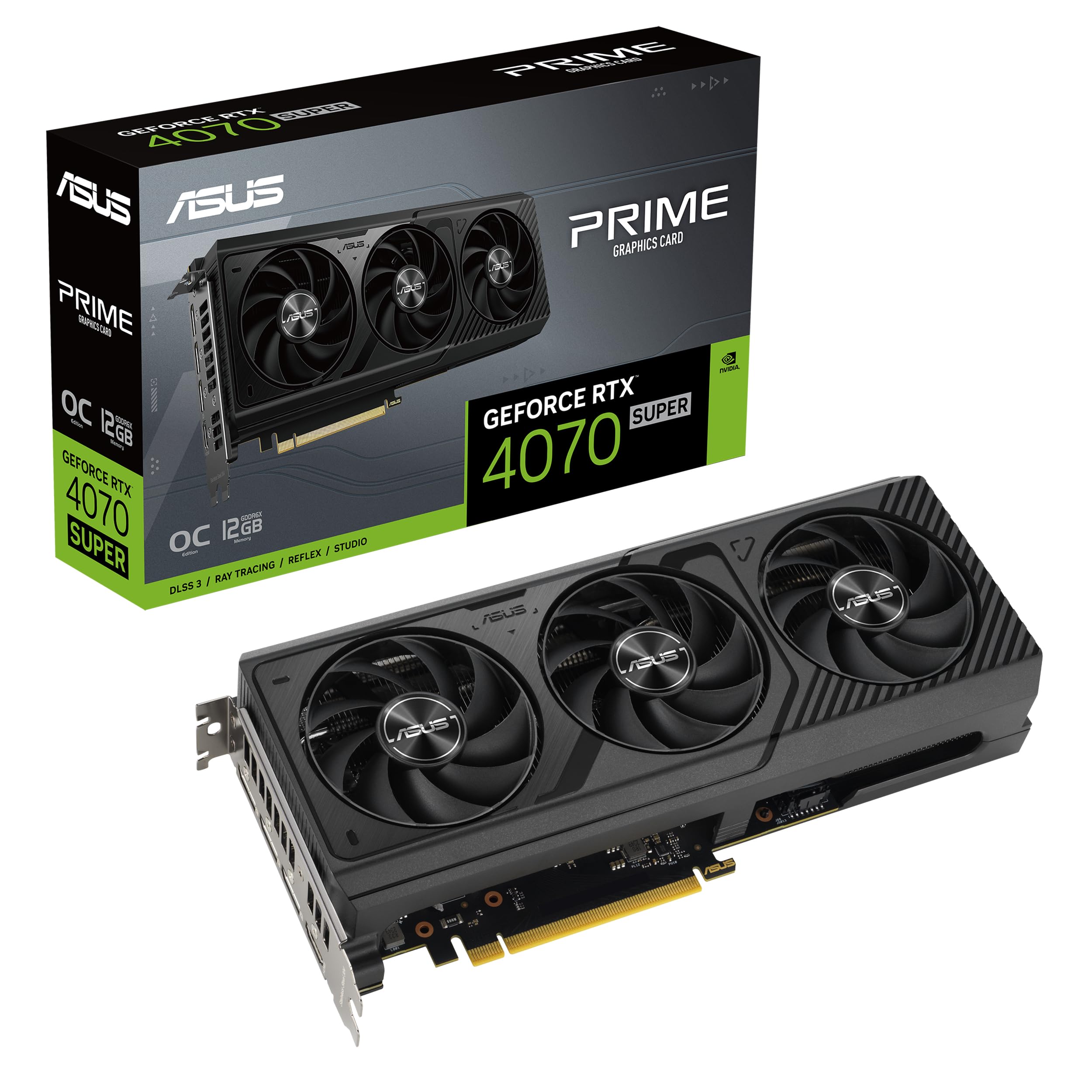 کارت گرافیک ASUS Prime GeForce RTX 4070 SUPER OC Edition با ظرفیت 12GB GDDR6X (PCIe® 4.0، 12GB GDDR6X، DLSS 3، HDMI 2.1a، DisplayPort™ 1.4a) Prime RTX4070 Super|OC