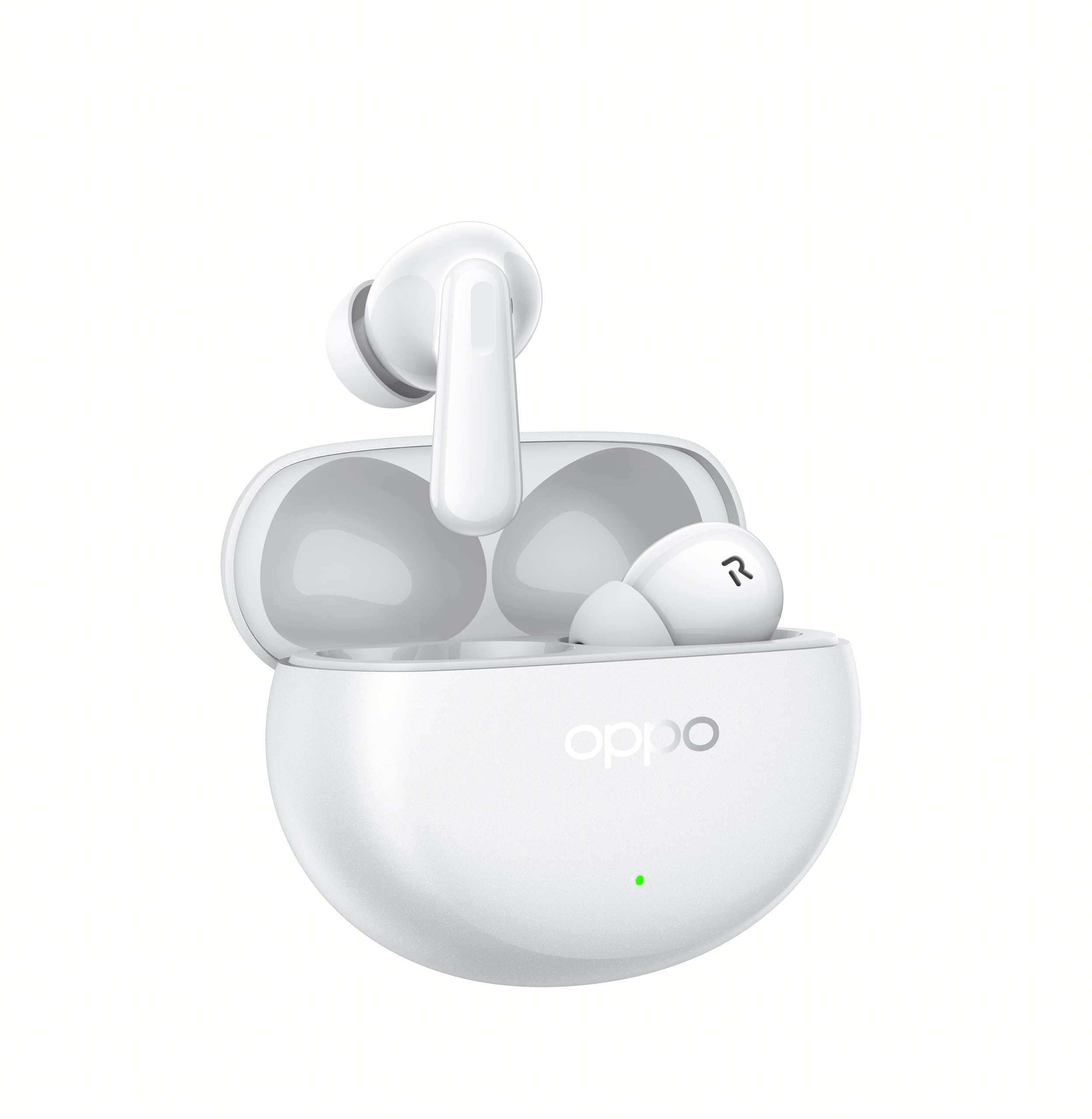 گوشی‌های بی‌سیم OPPO Enco Air4 Pro، 44 ساعت کارایی، درایور تیتانیوم 12.4 میلیمتری، بلوتوث 5.4، کنترل لمسی، کاهش نویزهای هوش مصنوعی، سازگار با اندروید و آی‌اواس، استاندارد IP55، [نسخه ایتالیایی]، رنگ سفید