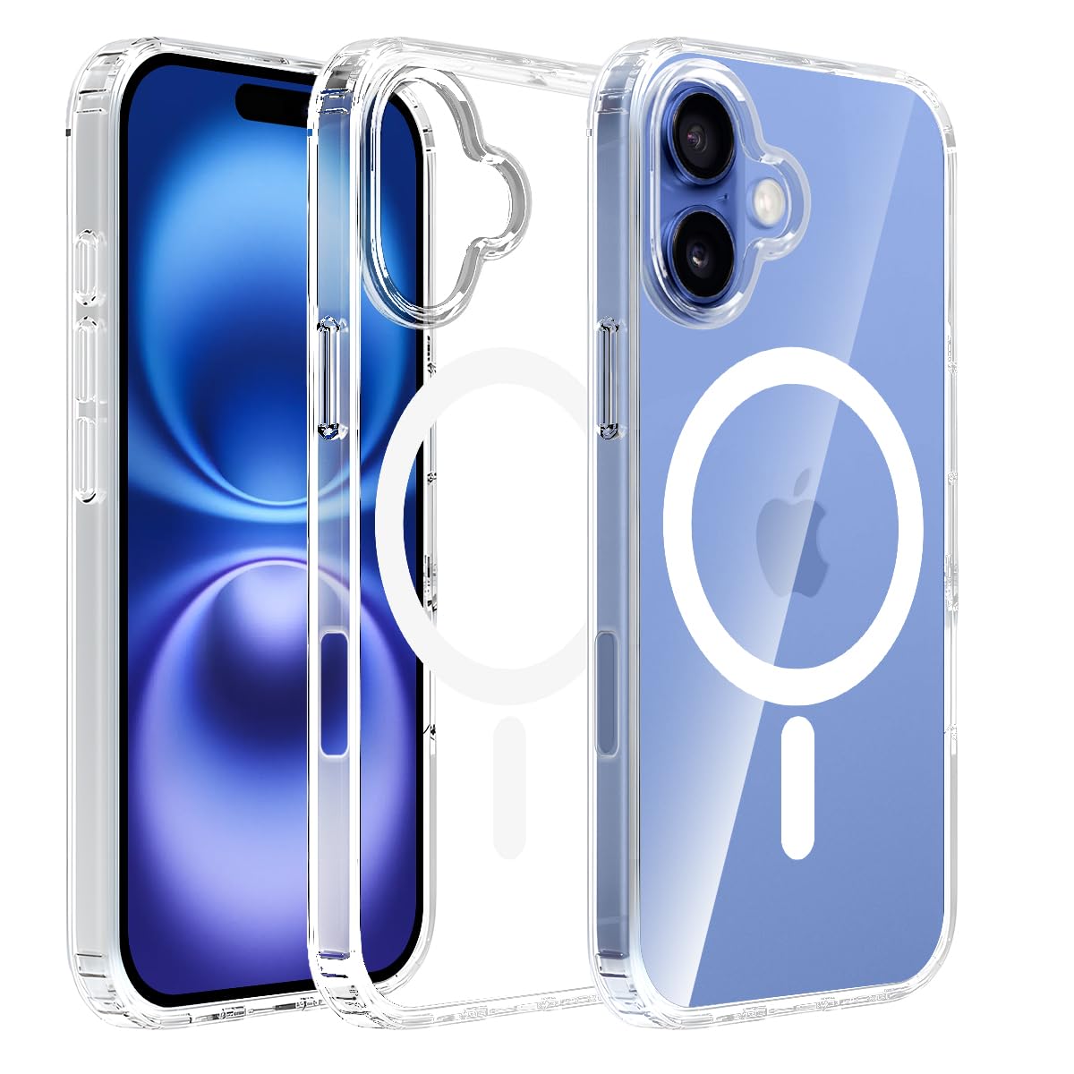 T Tersely Magnetic Case for iPhone 16 6.1inch, Compatible with MagSafe, Scratch-Resistant Back, Anti-Scratch Clear Back Magnetic Phone Cover for 16
