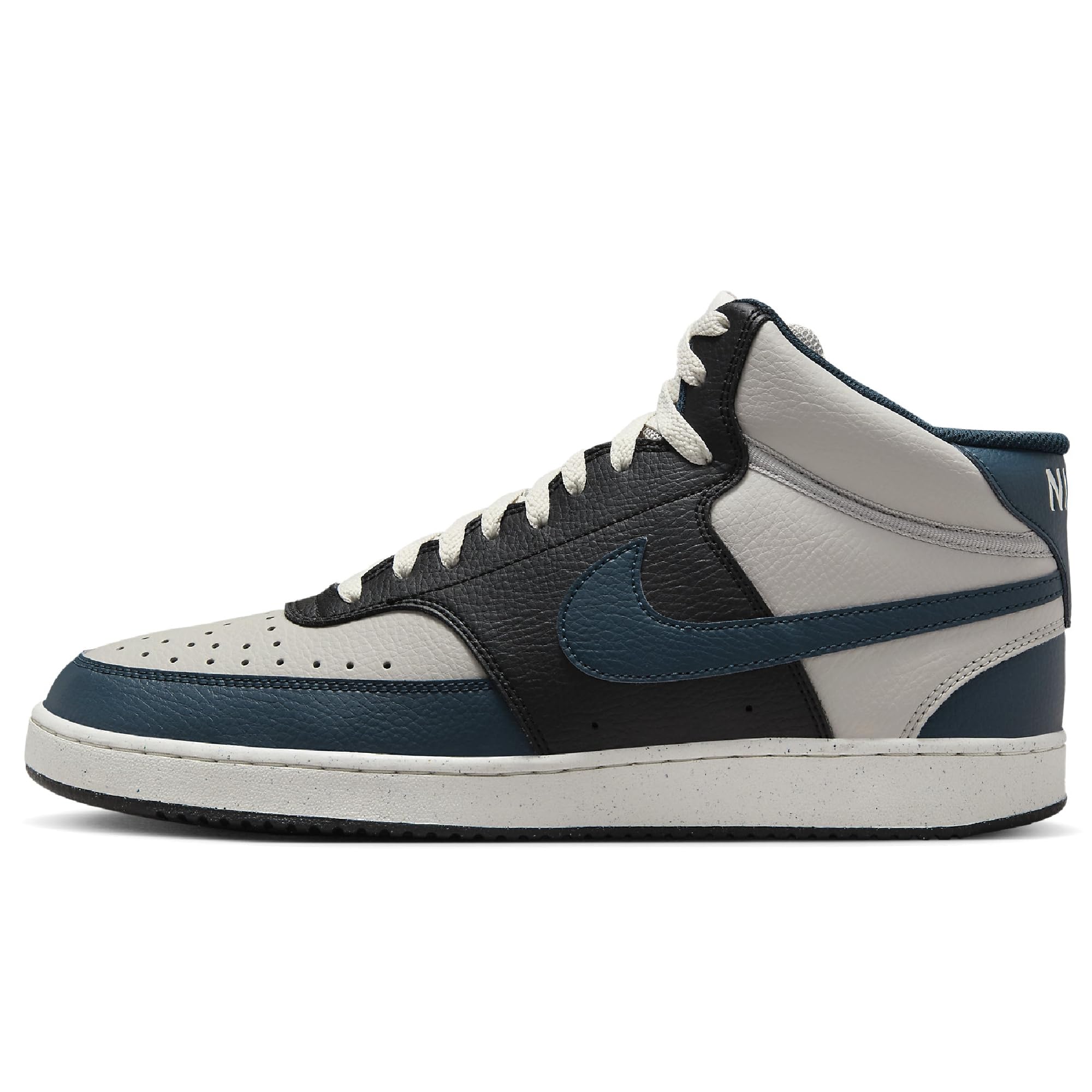 کفش مردانه با بند بالا NIKE COURT VISION MID NN 44 EU رنگ سنگ آهنی سبک/نیروی ارتش-فانتوم-سیاه