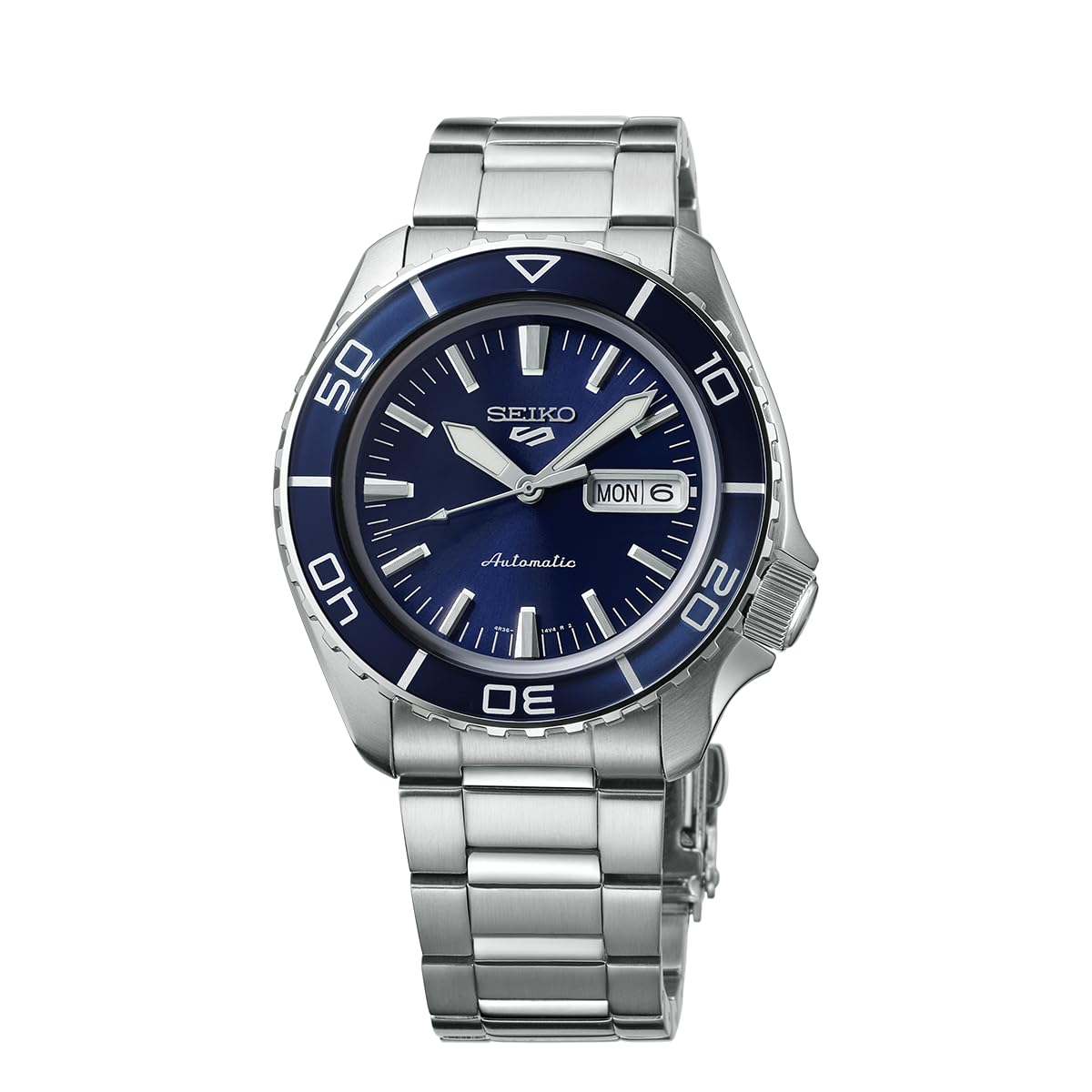 ساعت مچی خودکار مردانه Seiko 5 Sports SSK GMT با صفحه سیاه و رنگ آبی عمیق با کد SSK001K1