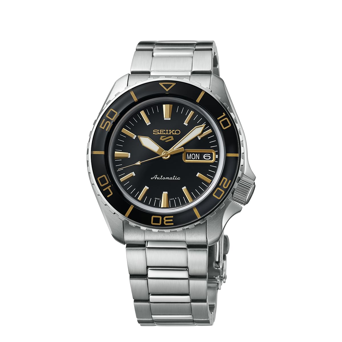 ساعت مردانه اتوماتیک سیکو 5 اسپرت SSK GMT با صفحه سیاه SSK001K1
