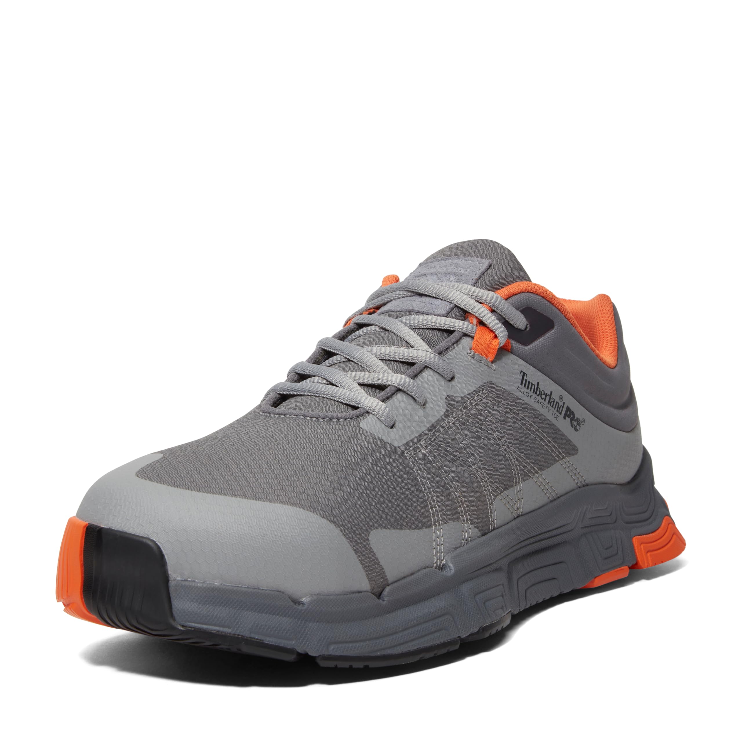 کفش صنعتی ورزشی Timberland PRO Xr-1 Alloy Safety Toe با سرپوش فولادی برای آقایان سایز 43.5 اروپا، رنگ خاکستری/نارنجی
