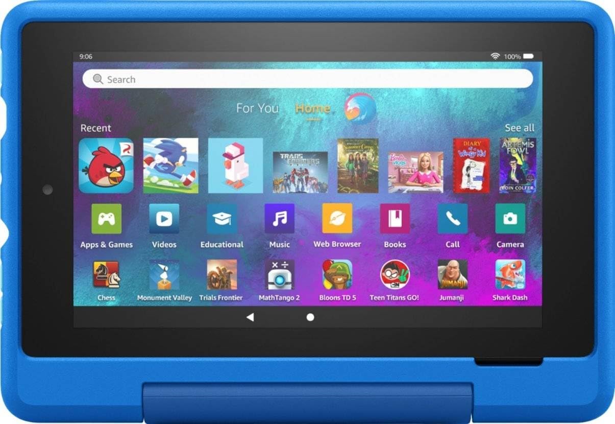 Fire HD 8 Kids Pro با سن 6-12 سال (2025) 8 اینچ HD Wi-Fi 32 گیگابایت. (آبی)