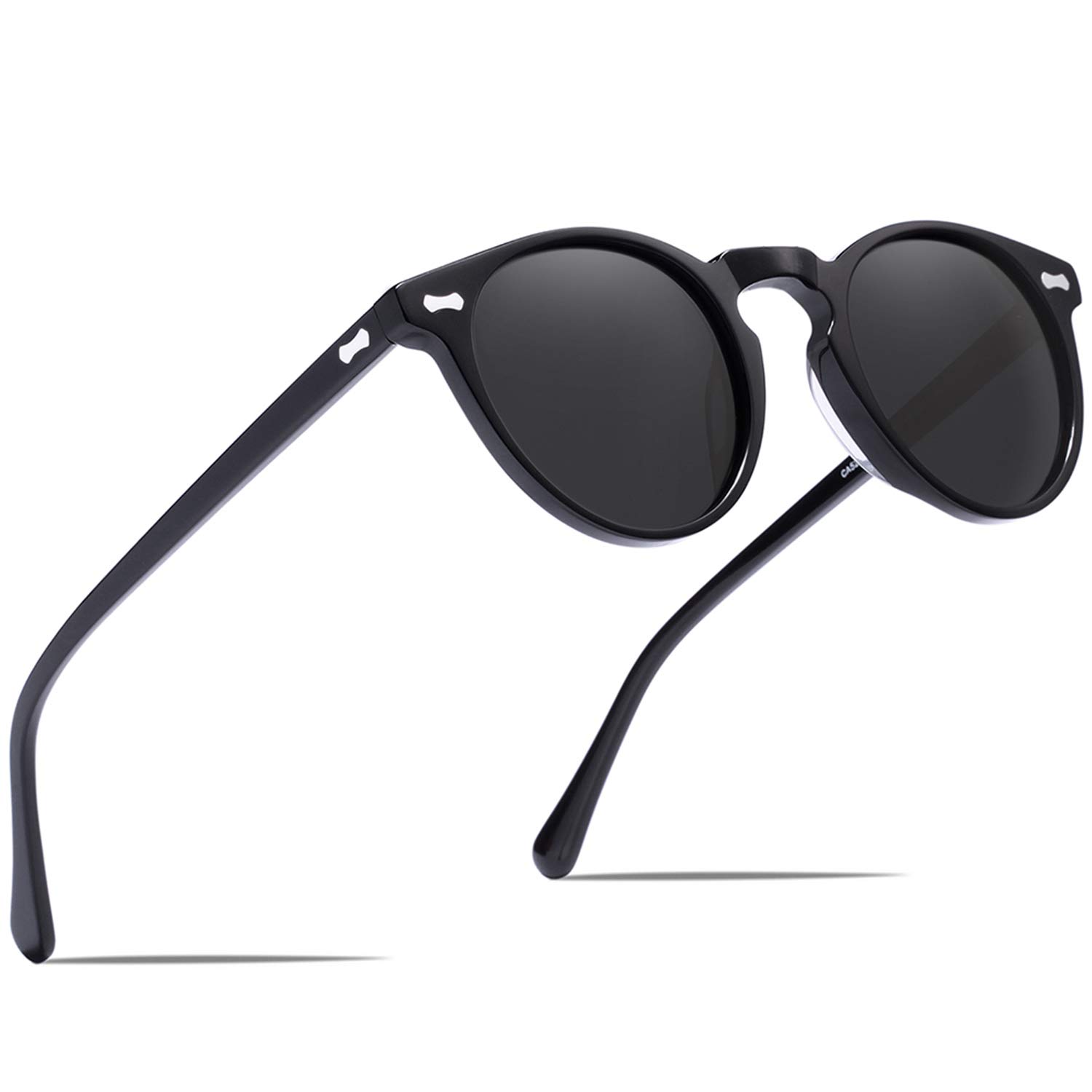 کلاه‌شنی وینتیج کارفیا برای مردان با حفاظت UV400 ، عینک مد رترو دست‌ساز با فریم استات Acetate CA5288L فریم سیاه لنز خاکستری