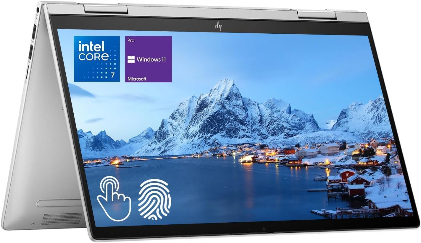 لپ تاپ 2 در 1 HP Envy x360، صفحه نمایش لمسی FHD 14.0 اینچ، پردازنده Intel Core 7 150U، 16 گیگابایت RAM، 512 گیگابایت SSD، بلوتوث، Wi-Fi 6E، خواننده اثر انگشت، صفحه کلید با نور پس زمینه، ویندوز 11 پرو، رنگ نقره ای