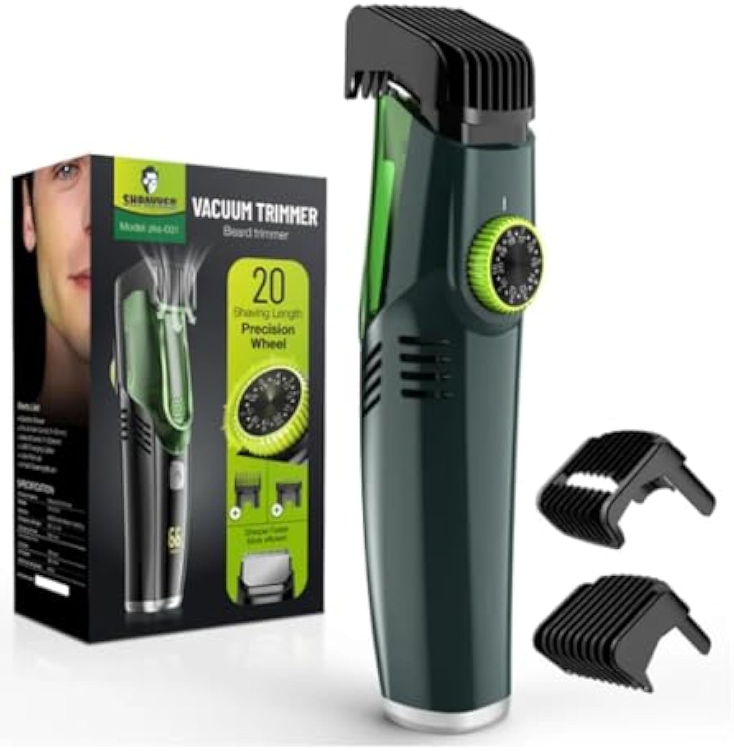 وکیوم Beard Trimmer، Multi Groomer All-in-One با 20 طول و سبک قابل تنظیم، گیرنده ریش، کلیپر مو بی‌سیم برای سبیل، سوسن‌گل و نگار