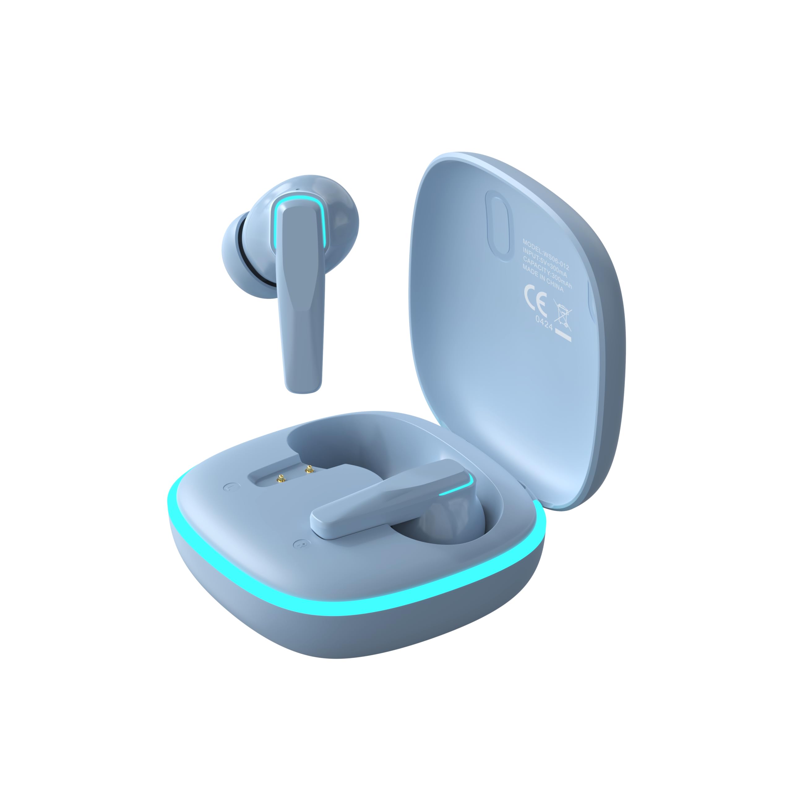 هدفون بی‌سیم تروسمی ENC True Wireless WS06، دو میکروفون، بلوتوث 5.3، زمان پخش ۷ ساعته، لغو نویز محیطی، تماس دو گوشی، رنگ مشکی+زرد (آبی)