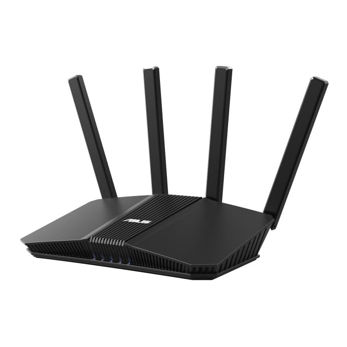 روتر ASUS RT-BE58U دوبانده WiFi 7، پردازنده چهار هسته‌ای 2.0 گیگاهرتزی، روتر بی‌سیم با سرعت بالا - مشکی