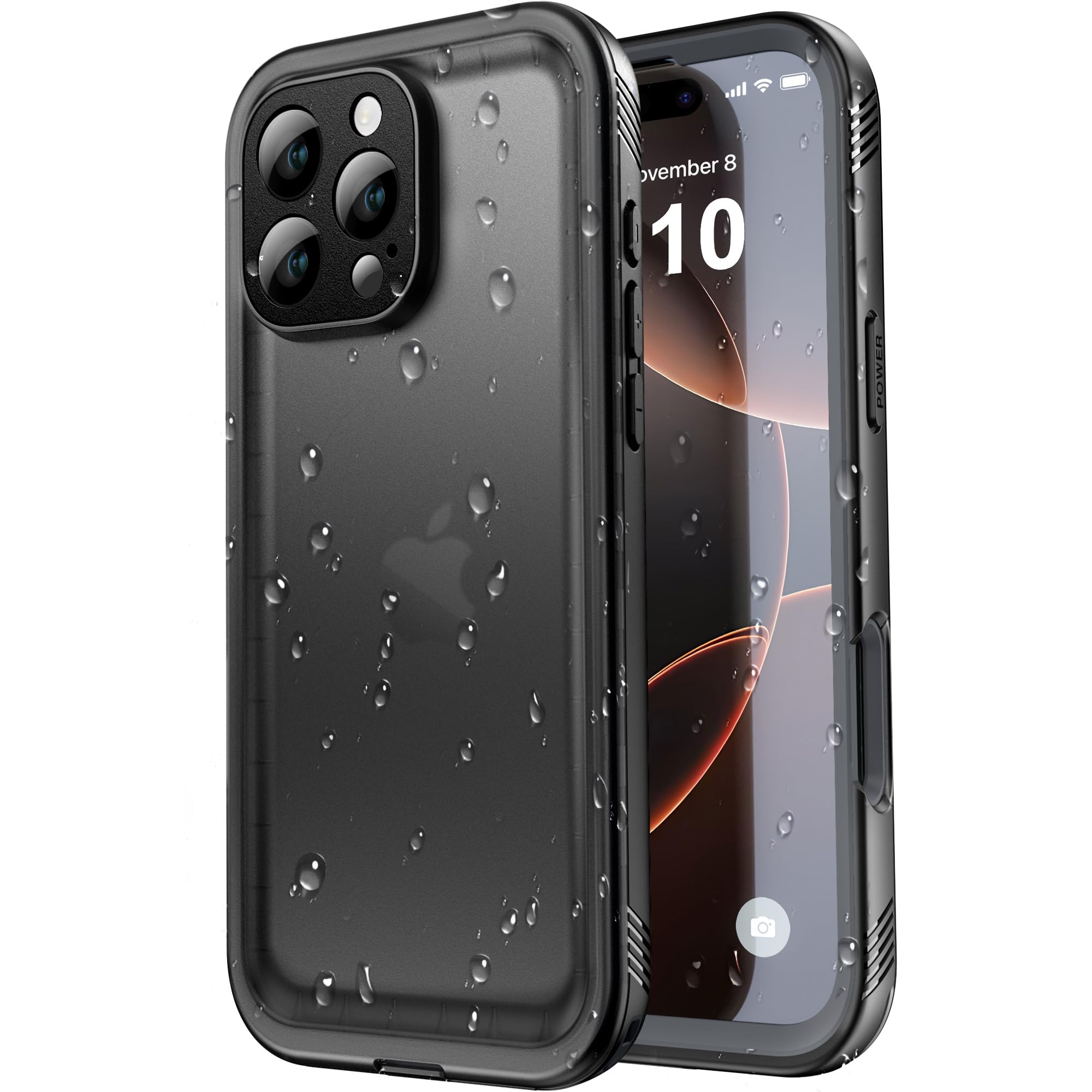 مورد SPORTLINK برای iPhone 16 Pro Max ضدآب وضربه - محافظ سخت نظامی بدنه کامل غیر قابل شکست/بامپر 360 درجه [کنترل دوربین] [ضدآب/IP68] [با محافظت دوربین+صفحه نمایش] سیاه برای iPhone 16 Pro Max (6.9 اینچ)