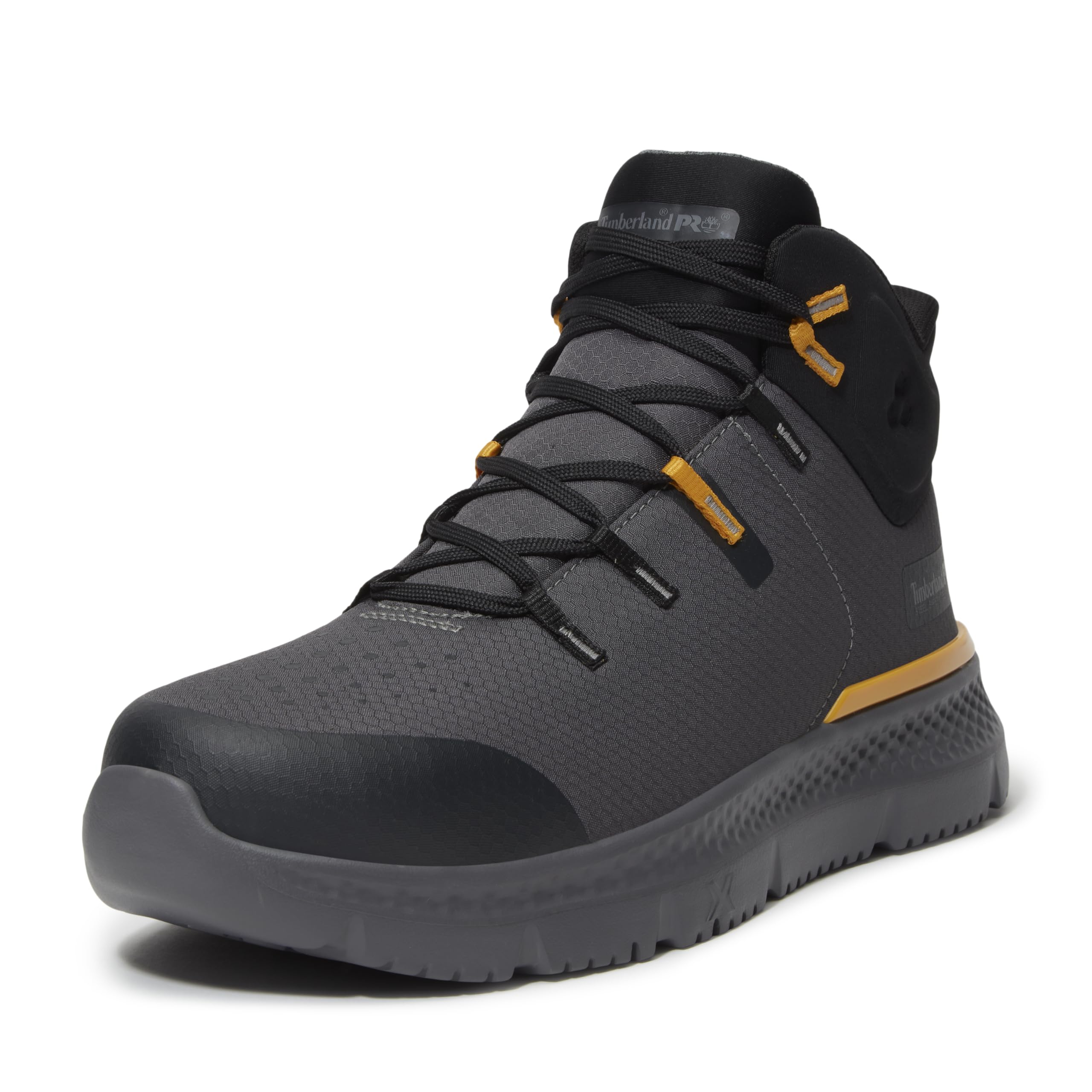 کفش کاری صنعتی آتلتیک Timberland PRO Intercept Mid Steel Safety Toe مردانه سایز 44 اروپا خاکستری تیره/زرد