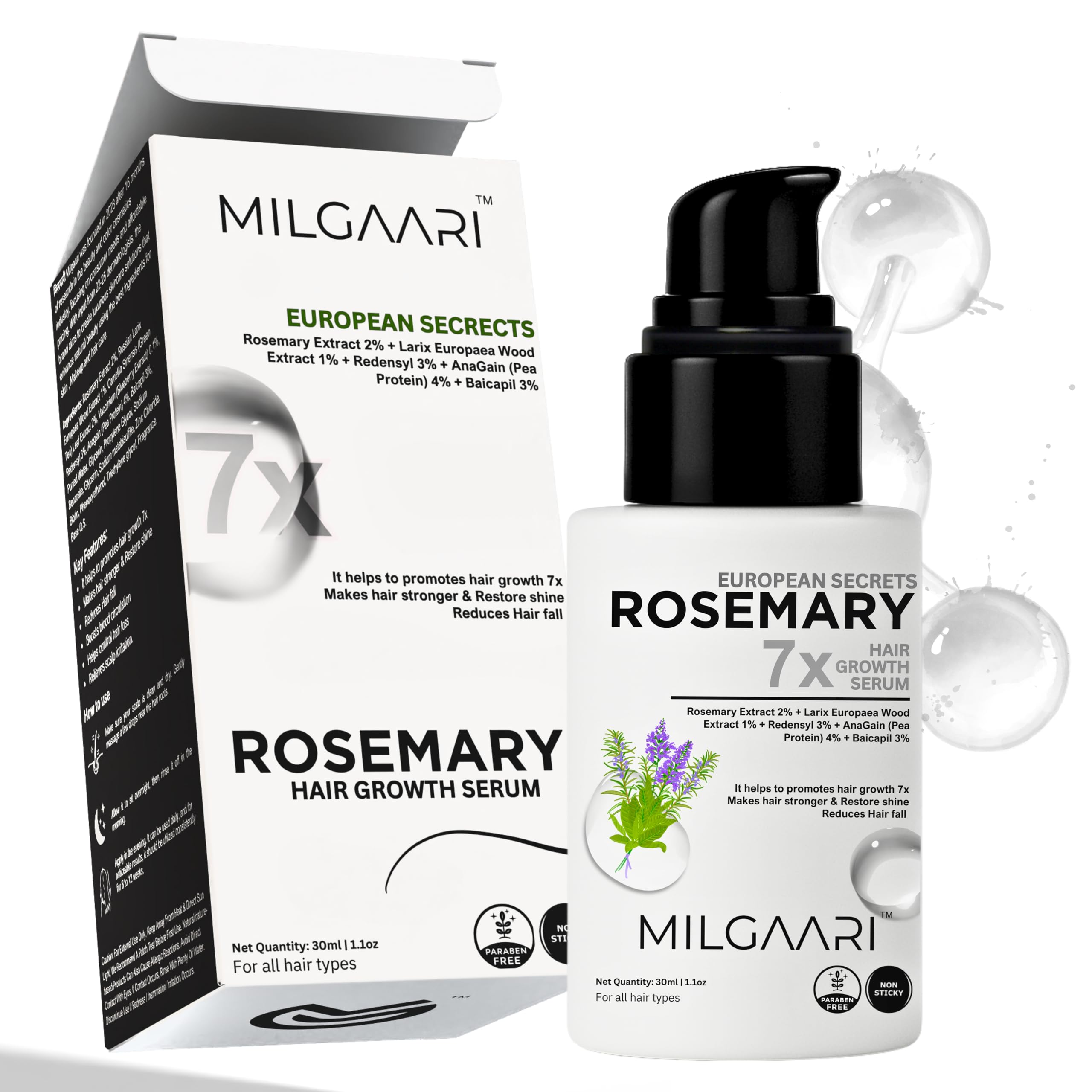 سرم پیشرفته رشد مو - فعالهای بالینی ثابت شده 3٪ ردنسیل، 4٪ آناگین، 3٪ بایکاپیل، کافئین | تقویت‌کننده چگالی، کاهش ریزش مو، رشد مو و کنترل سرم ریزش مو