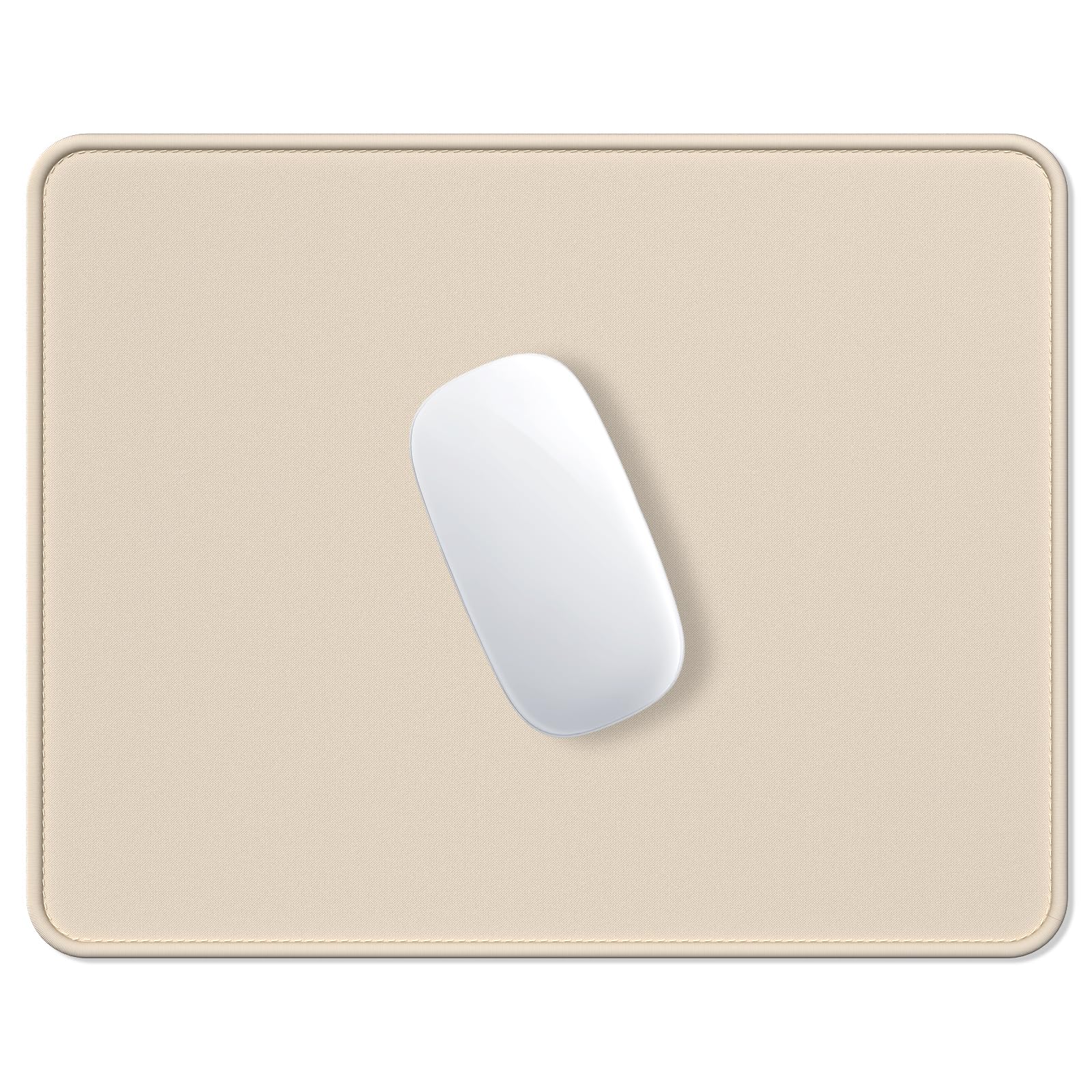 موس پد Hsurbtra، موس پد مربع Premium-Textured 10.2 × 8.3 اینچ، لبه دوخته شده ضد لغزش ضد آب موس پد لاستیکی زیبا برای اداره بازی لپ تاپ زنان کودکان بژ موس پد بژ مربع (10.2 "× 8.3")