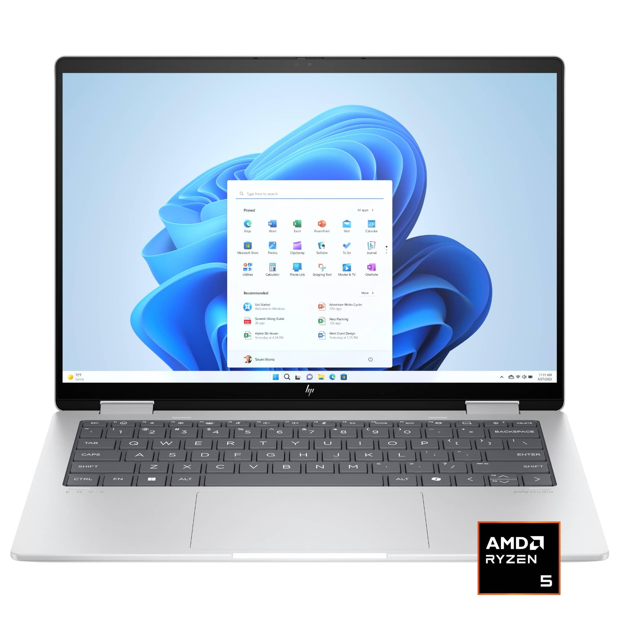لپ تاپ لمسی اچ‌پی انوی 2 در 1 14 اینچی Ultra XGA - پردازنده ای‌ام‌دی رایزن ۵ - حافظه ۱۶ گیگابایت - حافظه داخلی ۵۱۲ گیگابایت - رنگ نقره ای برفی - ویندوز AI: Copilot 14-fa0013dx